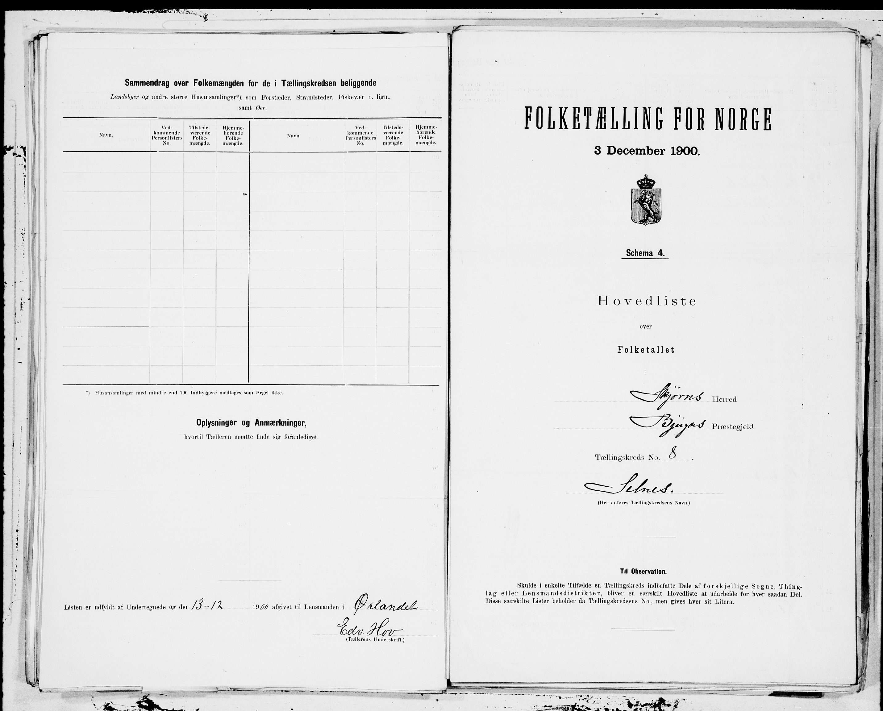 SAT, 1900 census for Stjørna, 1900, p. 16