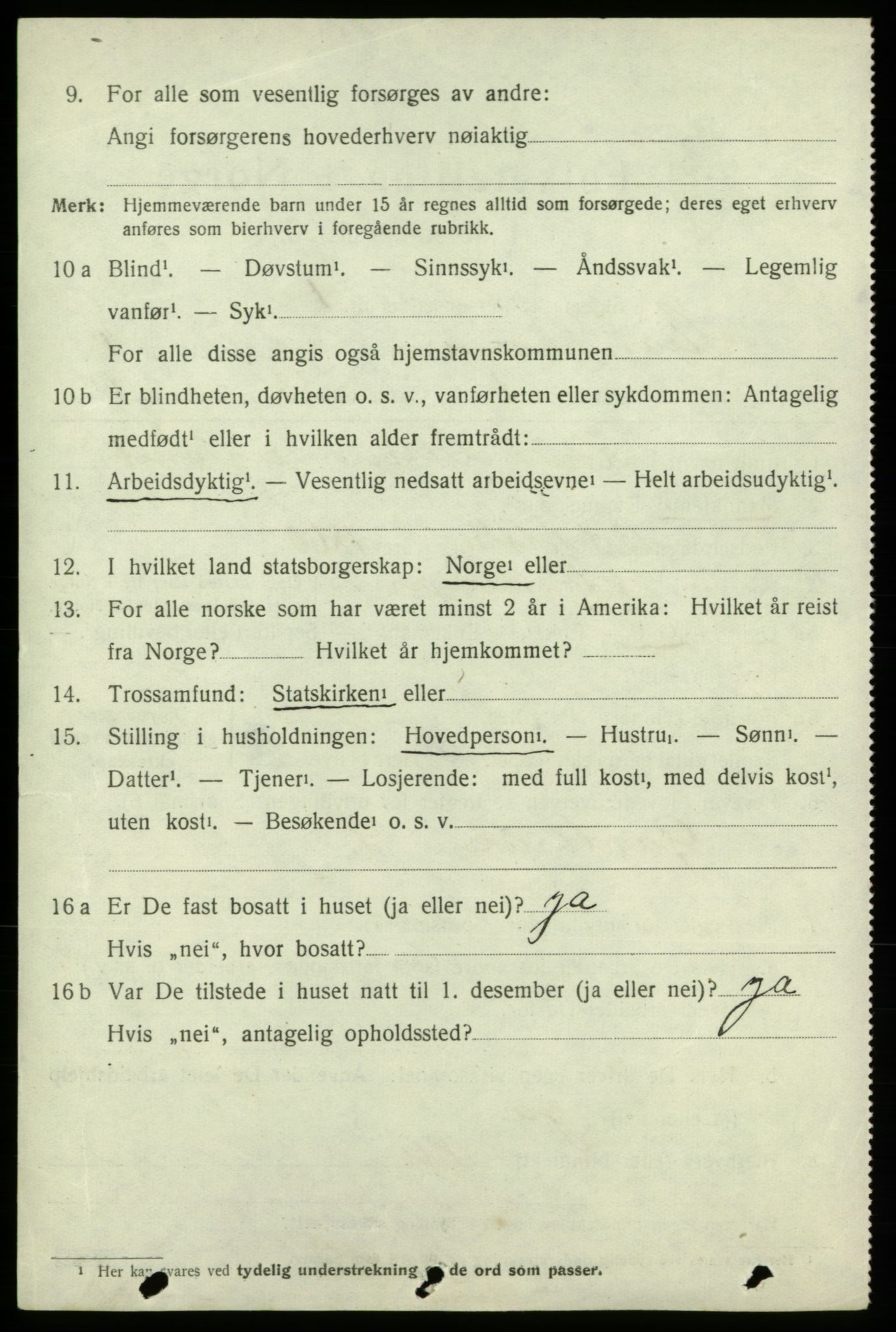 SAB, 1920 census for Strandebarm, 1920, p. 1265