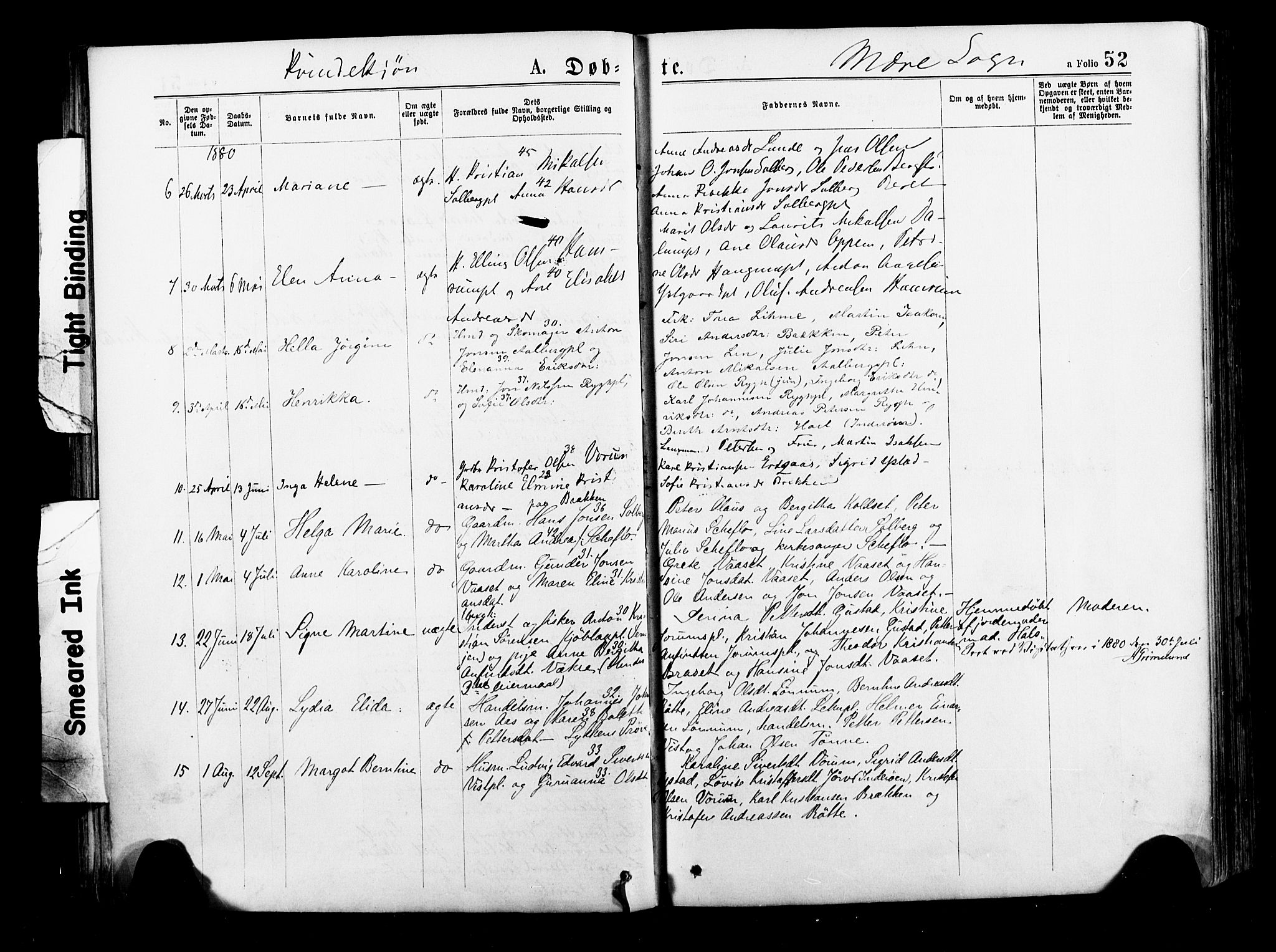 Ministerialprotokoller, klokkerbøker og fødselsregistre - Nord-Trøndelag, SAT/A-1458/735/L0348: Parish register (official) no. 735A09 /1, 1873-1883, p. 52