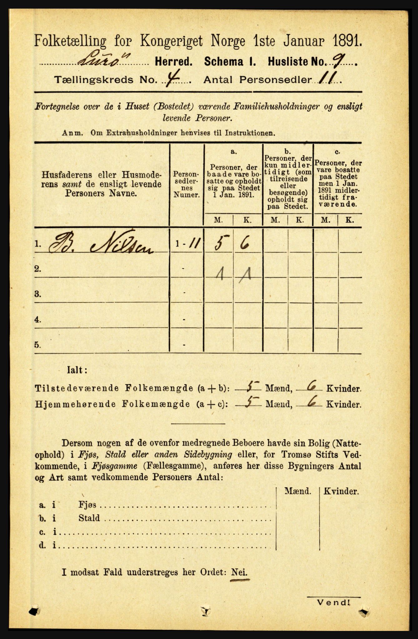 RA, 1891 census for 1834 Lurøy, 1891, p. 1946