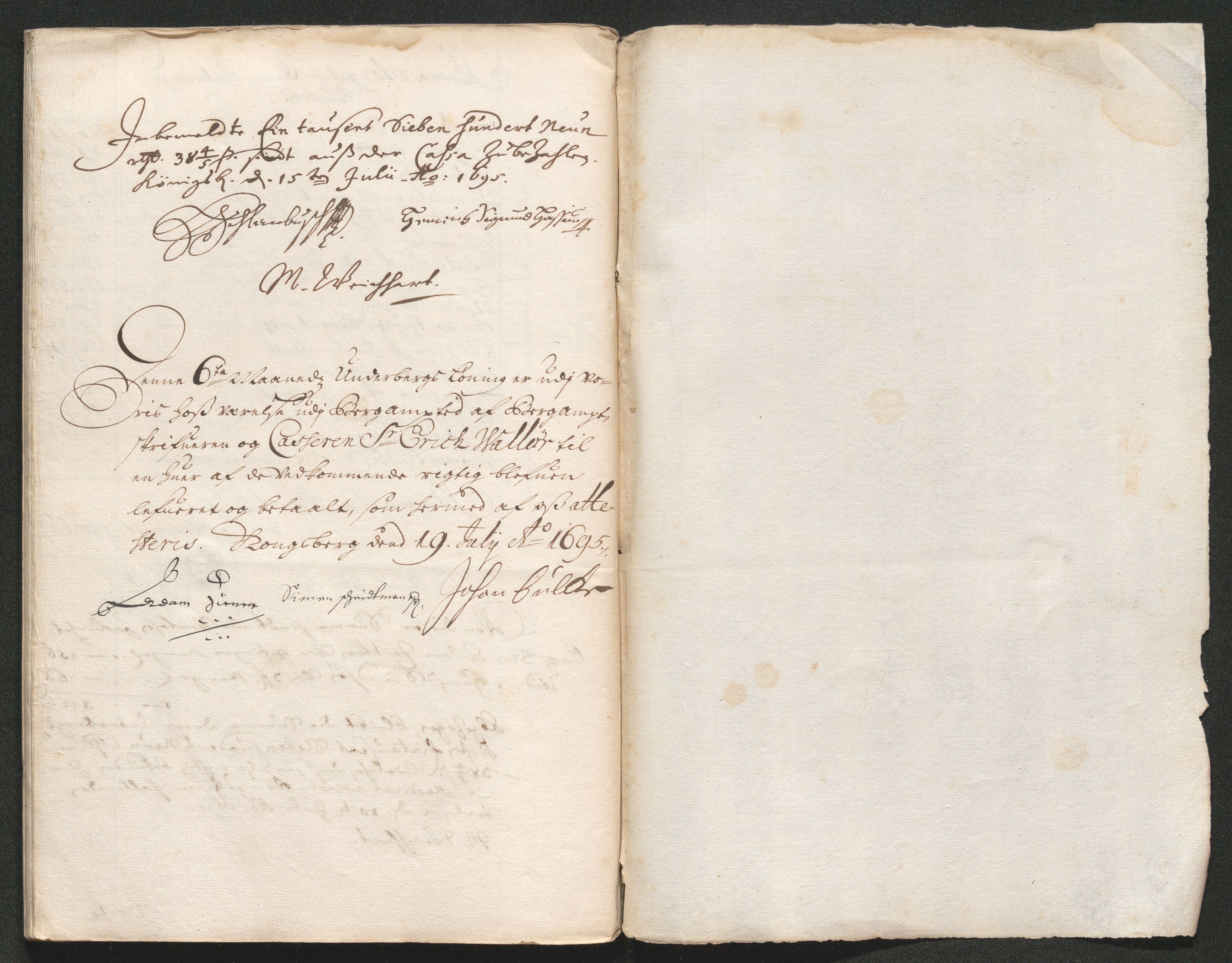 Kongsberg Sølvverk 1623-1816, SAKO/EA-3135/001/D/Dc/Dcd/L0069: Utgiftsregnskap for gruver m.m., 1695, p. 258