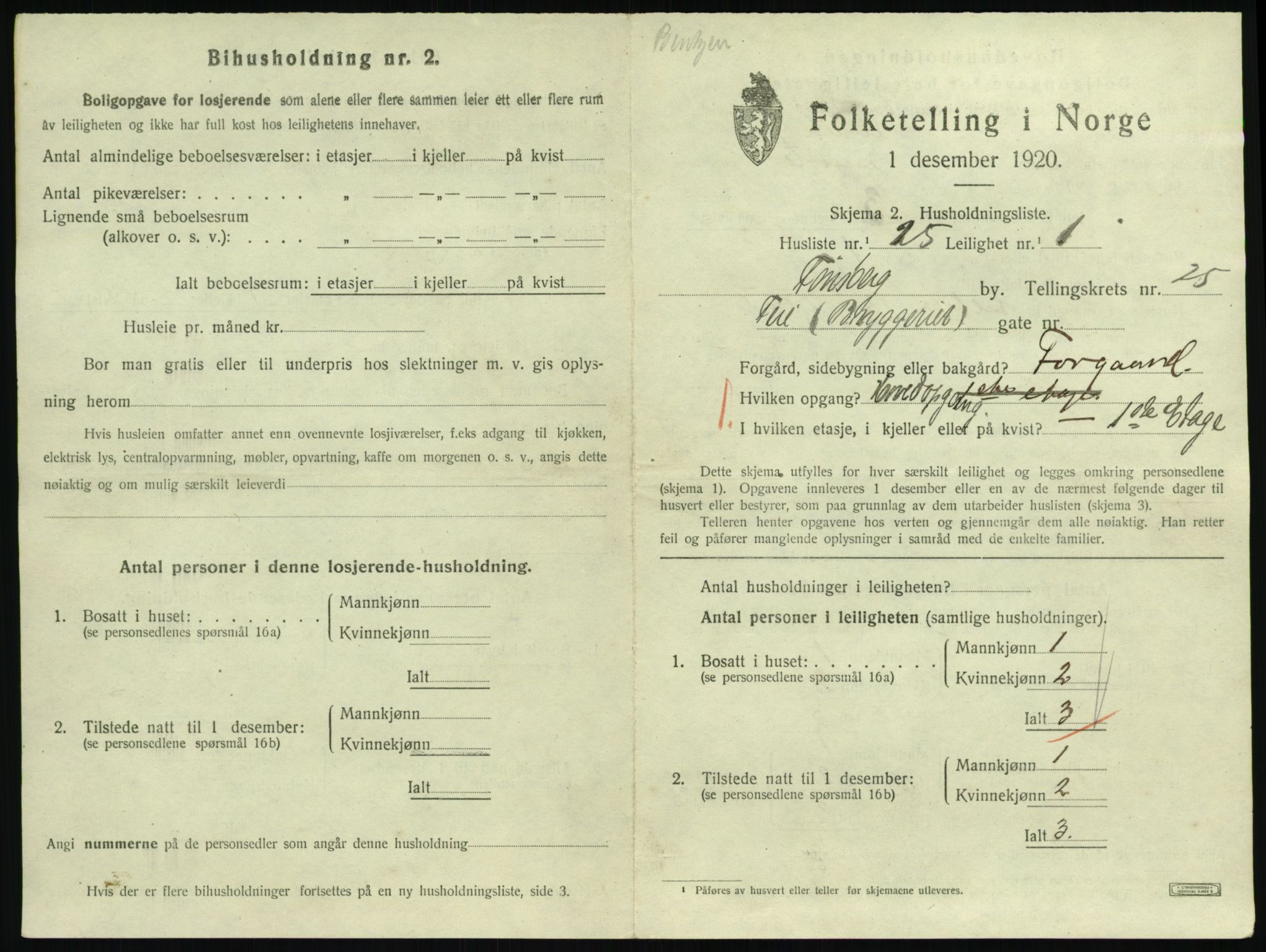 SAKO, 1920 census for Tønsberg, 1920, p. 8725