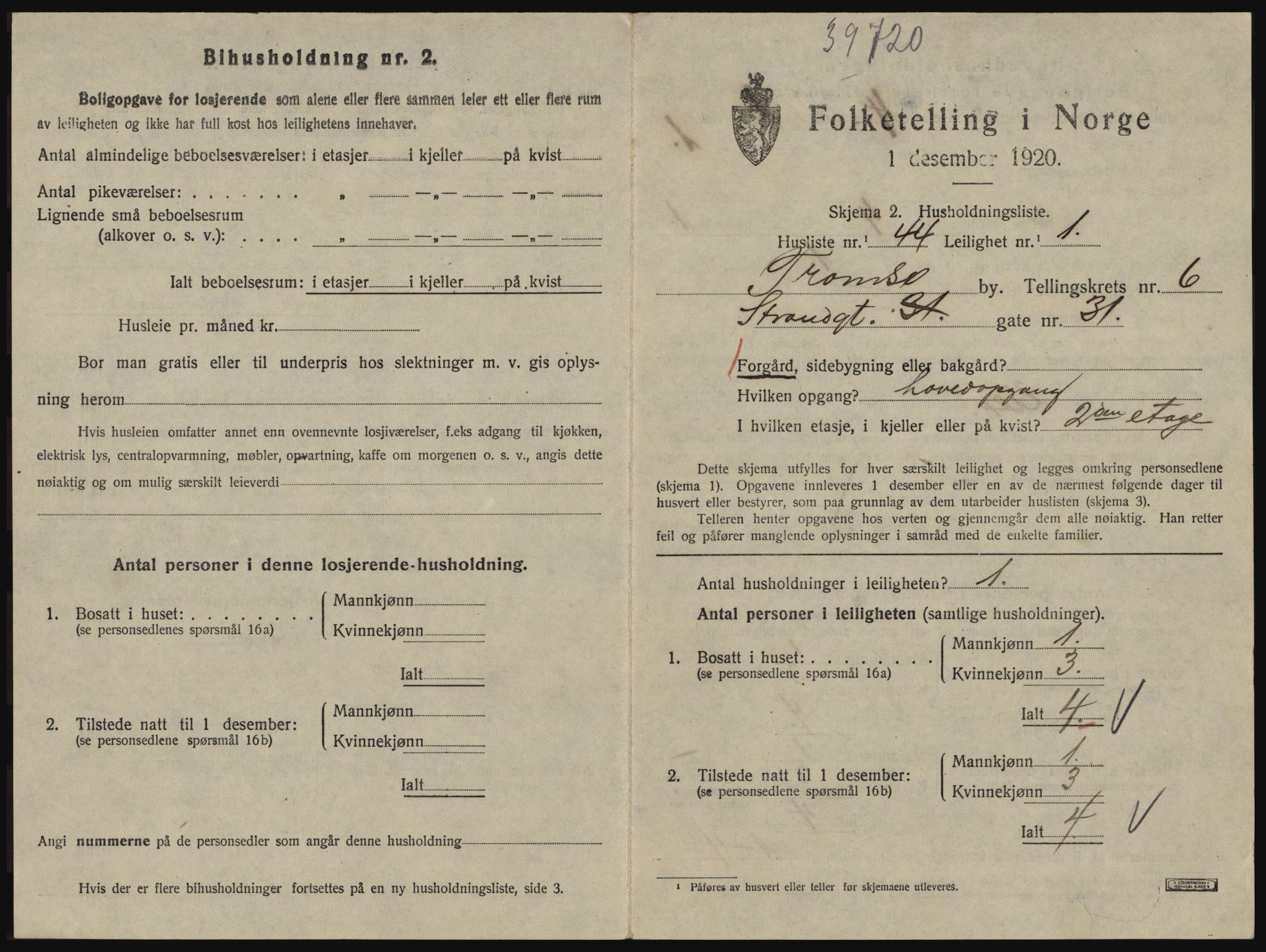 SATØ, 1920 census for Tromsø, 1920, p. 4195