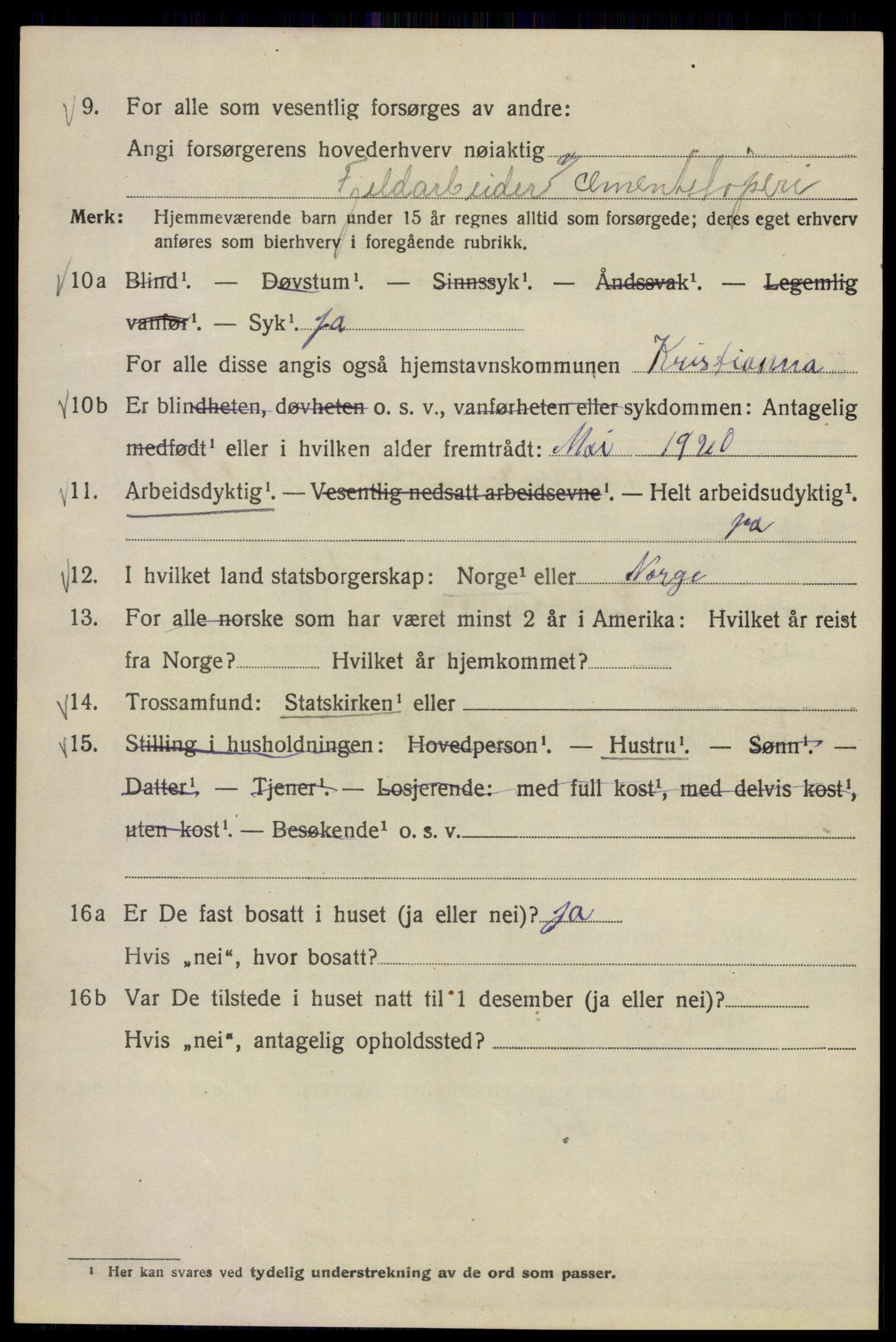 SAO, 1920 census for Kristiania, 1920, p. 298944