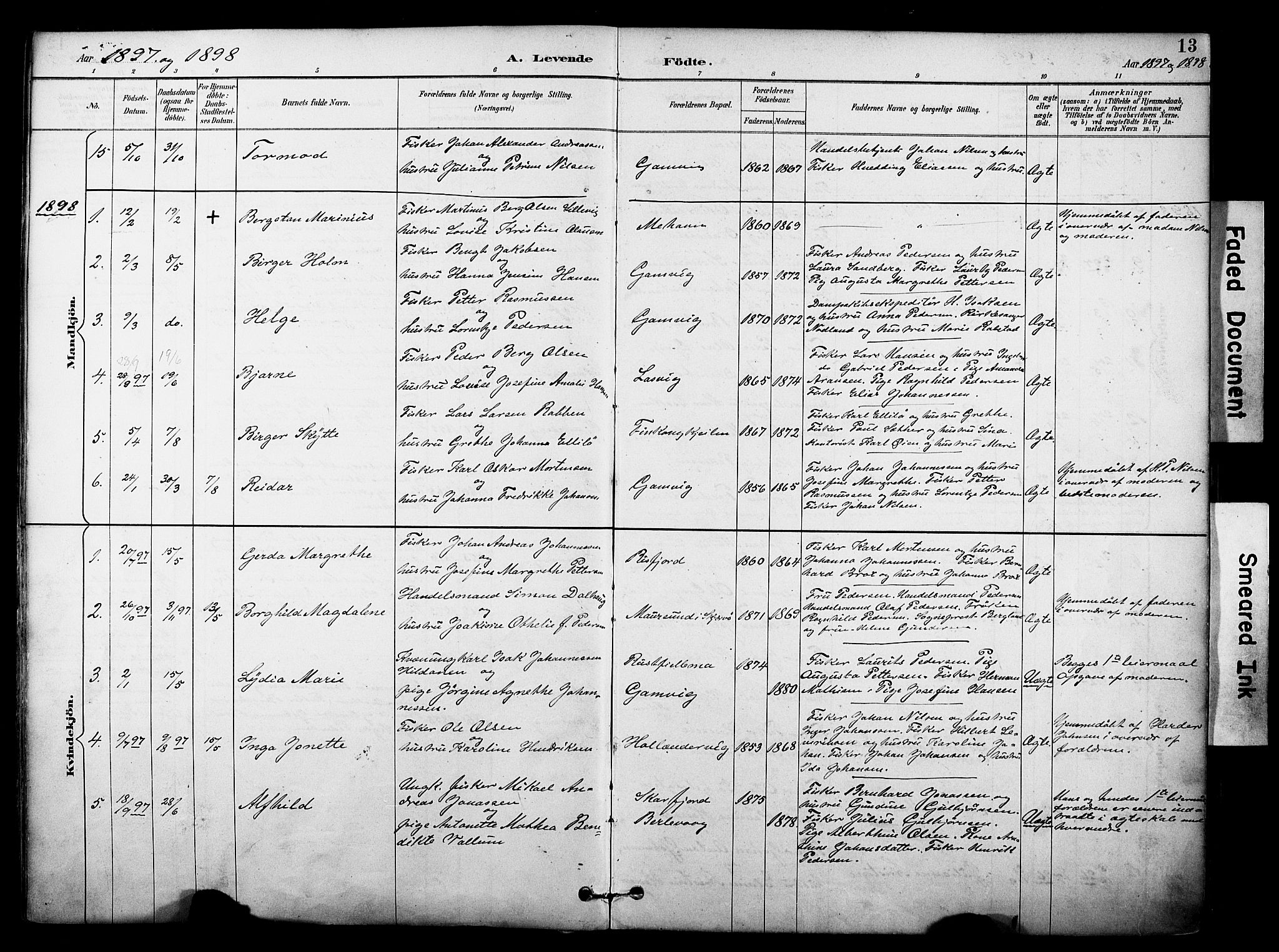 Tana sokneprestkontor, SATØ/S-1334/H/Ha/L0006kirke: Parish register (official) no. 6, 1892-1908, p. 13