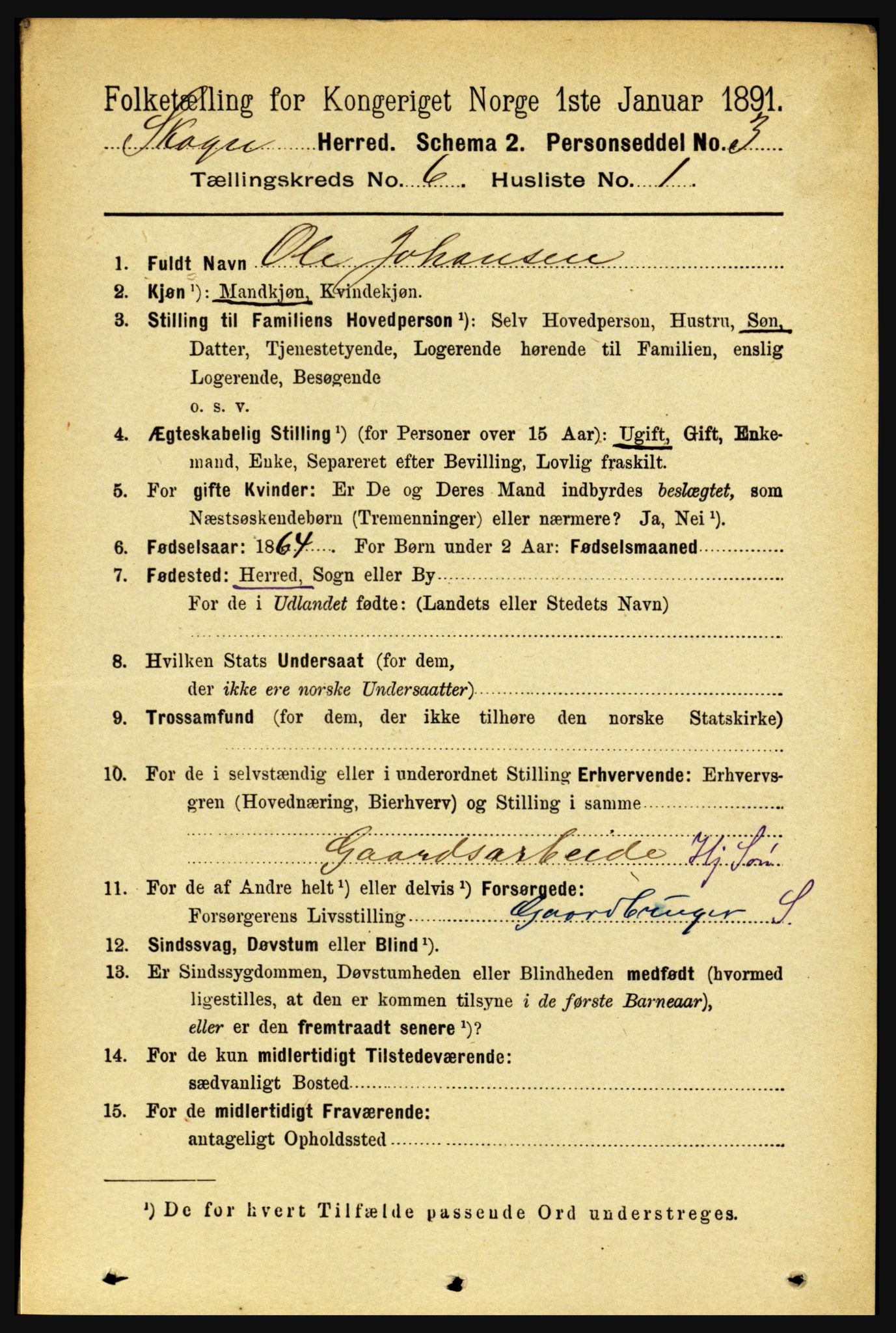 RA, 1891 census for 1719 Skogn, 1891, p. 3462