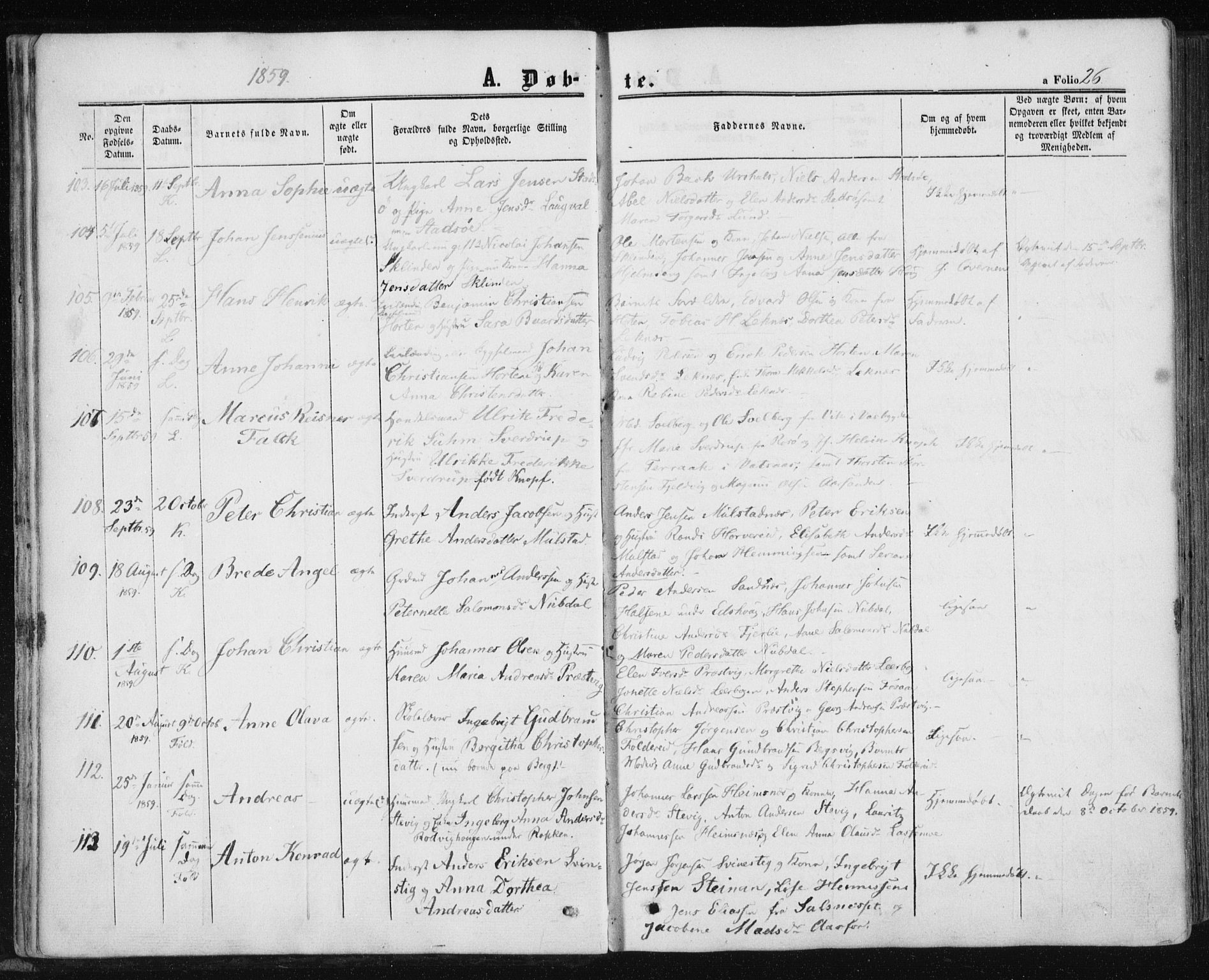 Ministerialprotokoller, klokkerbøker og fødselsregistre - Nord-Trøndelag, AV/SAT-A-1458/780/L0641: Parish register (official) no. 780A06, 1857-1874, p. 26