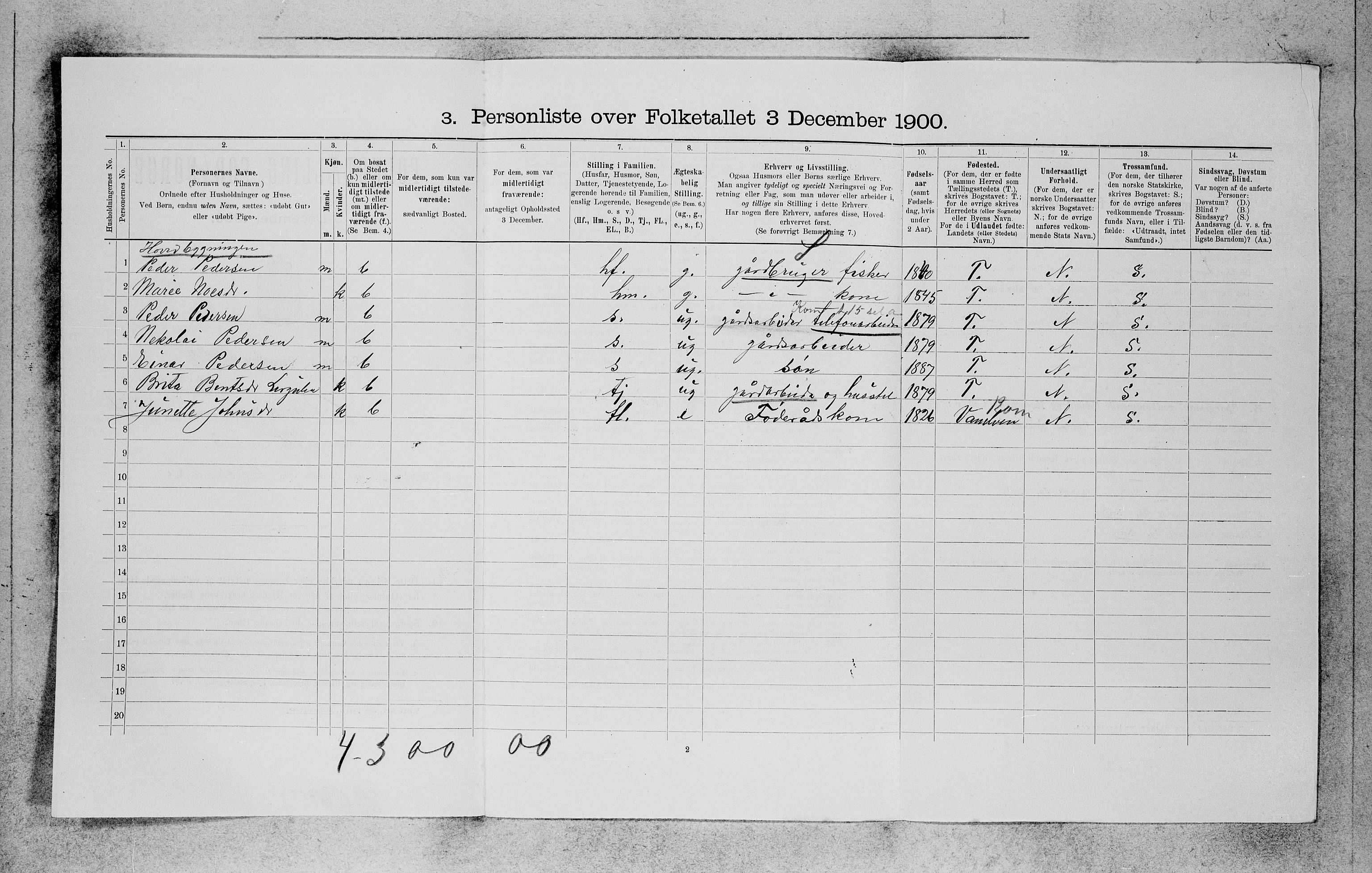 SAB, 1900 census for Davik, 1900, p. 1055