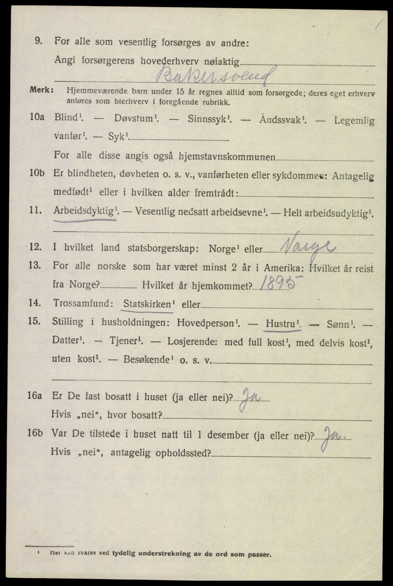 SAK, 1920 census for Spangereid, 1920, p. 2208