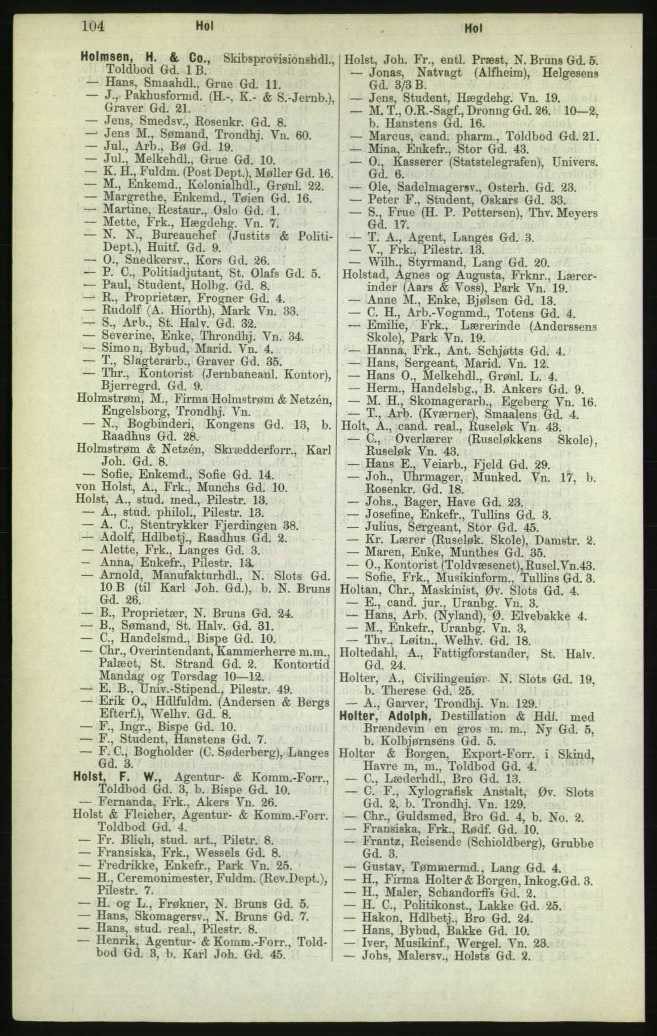 Kristiania/Oslo adressebok, PUBL/-, 1882, p. 104