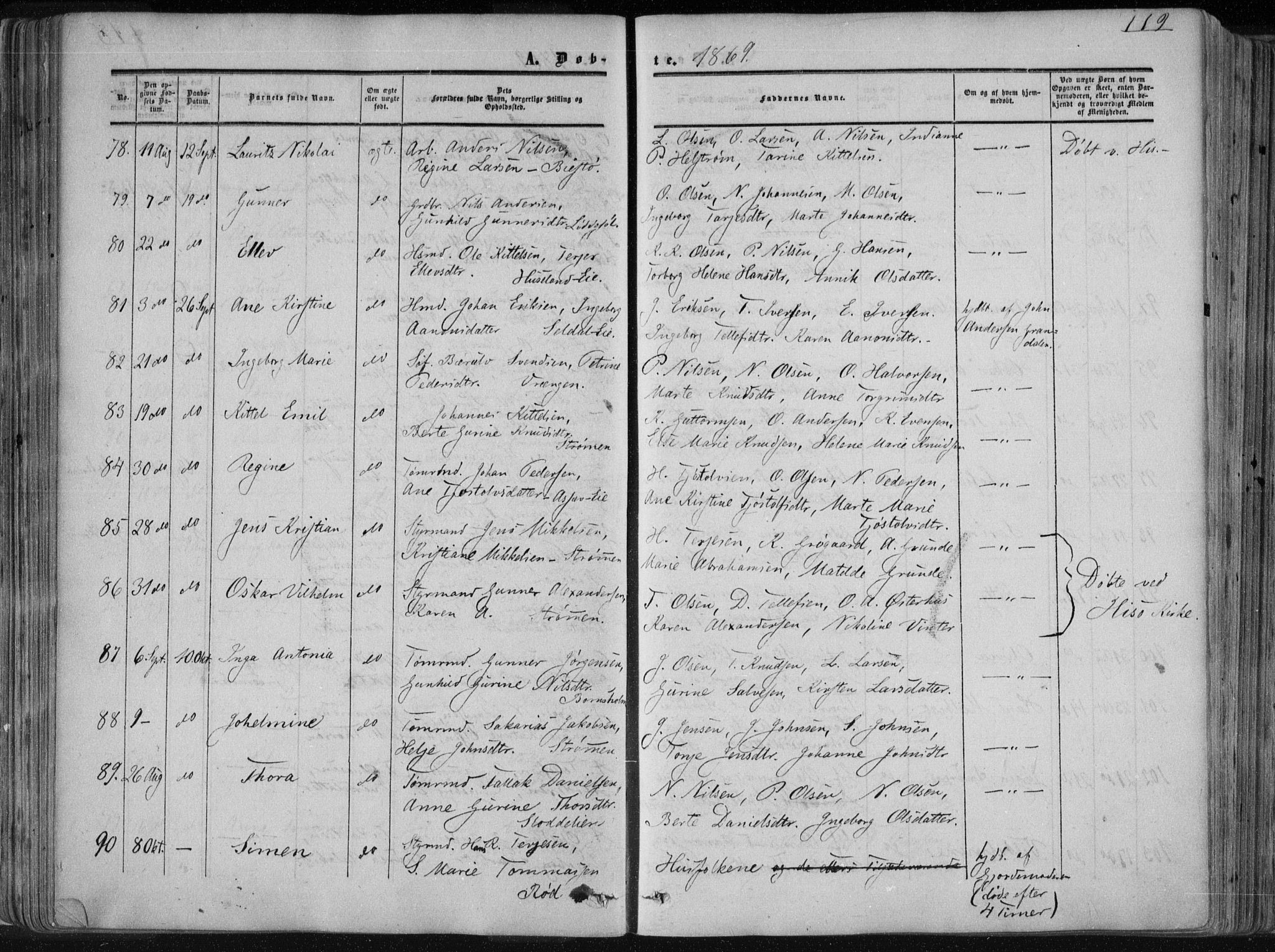 Øyestad sokneprestkontor, SAK/1111-0049/F/Fa/L0015: Parish register (official) no. A 15, 1857-1873, p. 119