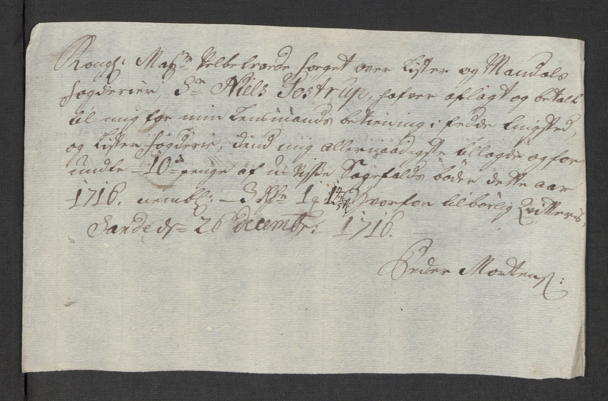 Rentekammeret inntil 1814, Reviderte regnskaper, Fogderegnskap, AV/RA-EA-4092/R43/L2560: Fogderegnskap Lista og Mandal, 1716, p. 224