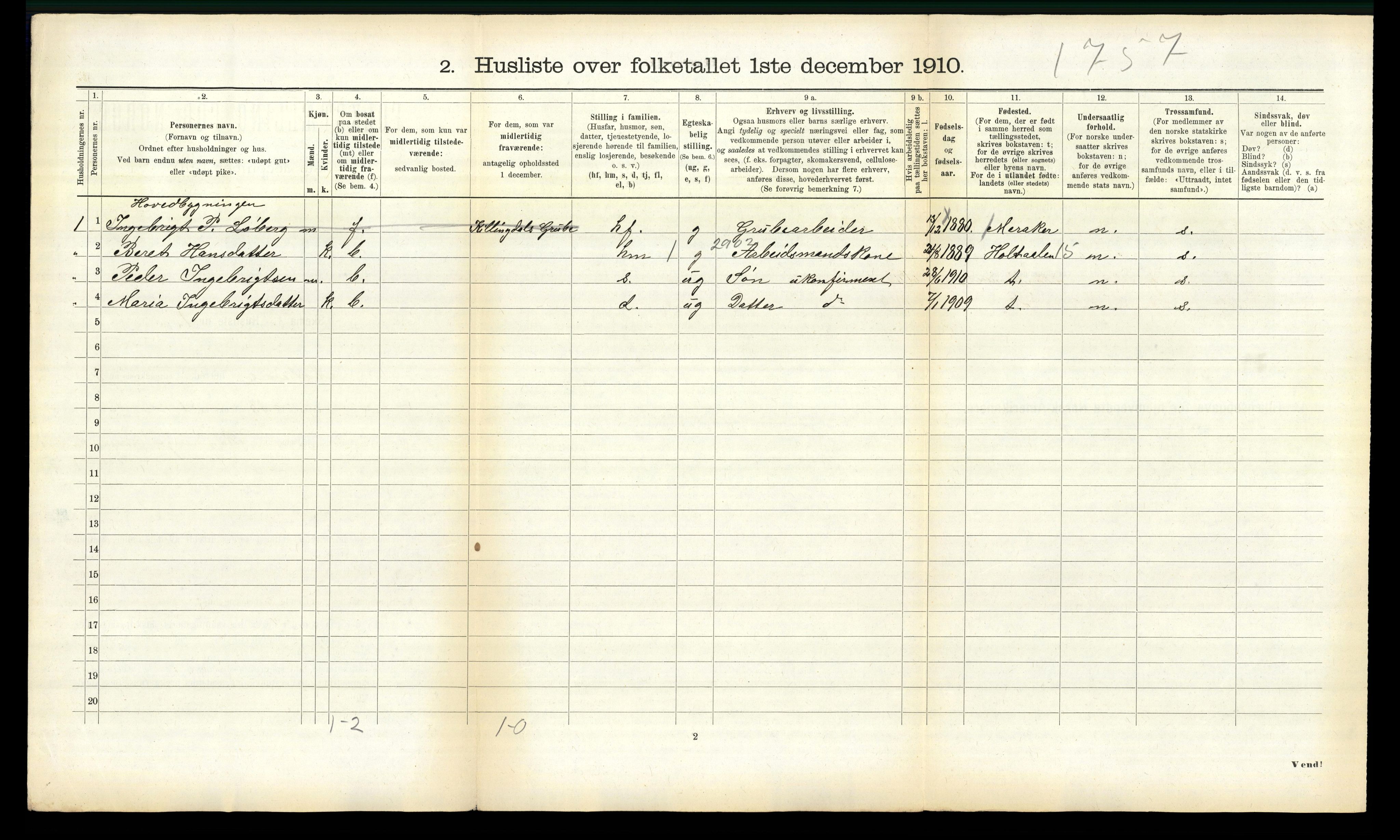 RA, 1910 census for Ålen, 1910, p. 630