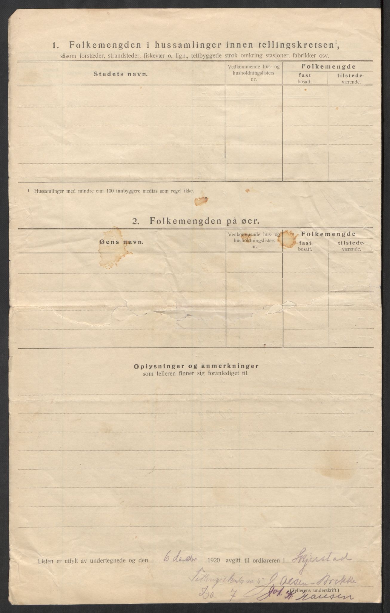 SAT, 1920 census for Skjerstad, 1920, p. 21