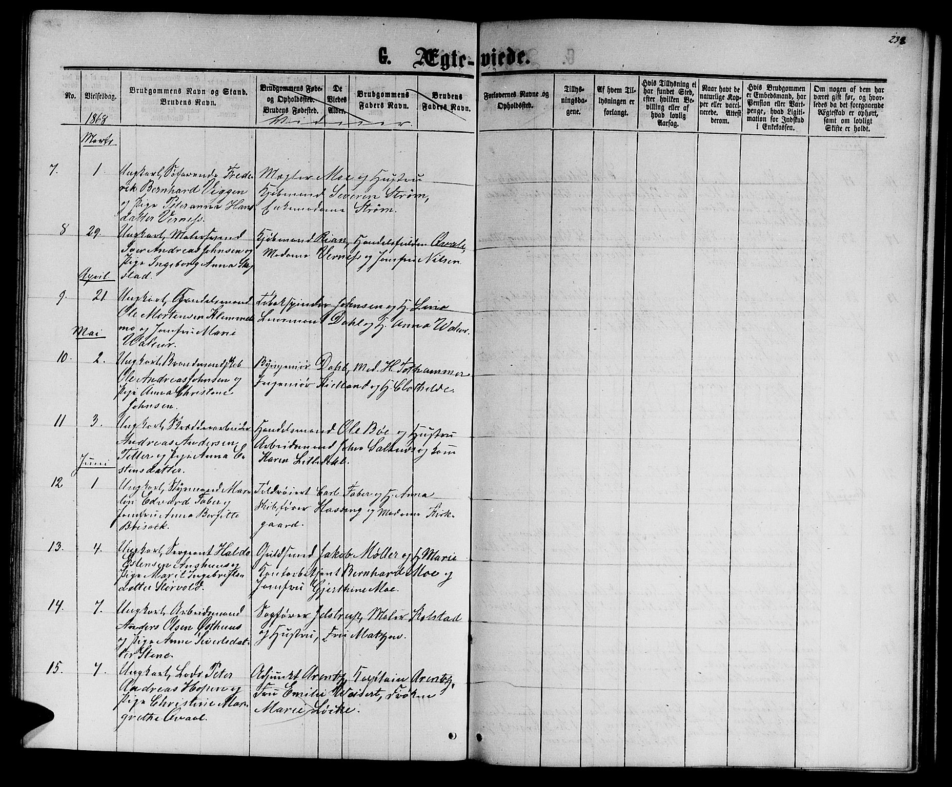 Ministerialprotokoller, klokkerbøker og fødselsregistre - Sør-Trøndelag, SAT/A-1456/601/L0087: Parish register (copy) no. 601C05, 1864-1881, p. 238
