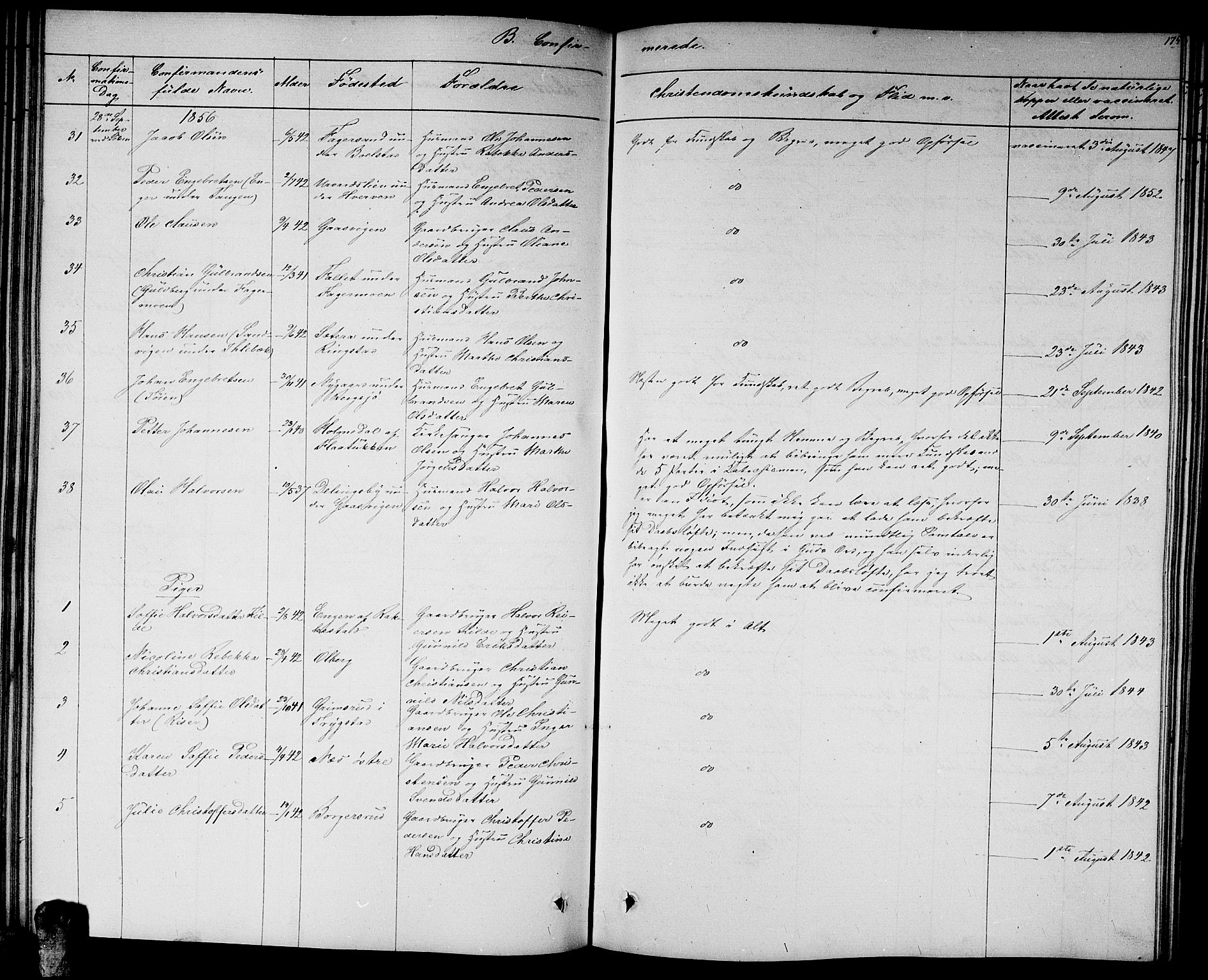 Høland prestekontor Kirkebøker, AV/SAO-A-10346a/G/Ga/L0004: Parish register (copy) no. I 4, 1854-1862, p. 175