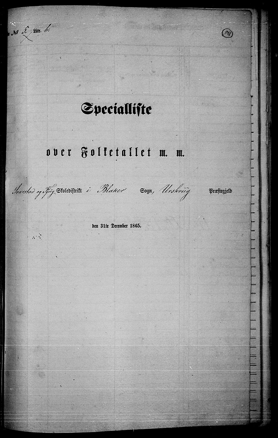 RA, 1865 census for Aurskog, 1865, p. 158