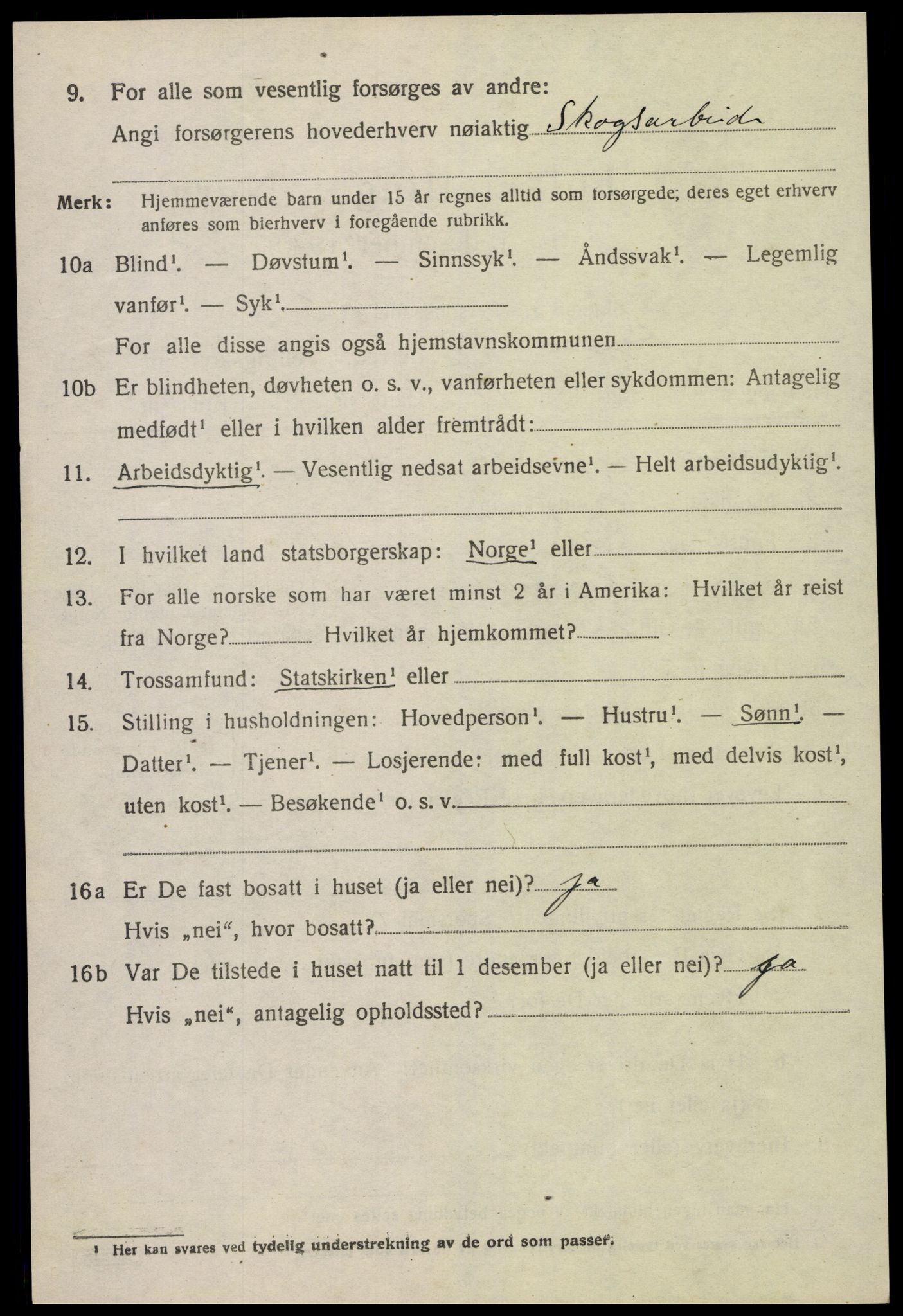 SAK, 1920 census for Åmli, 1920, p. 3170