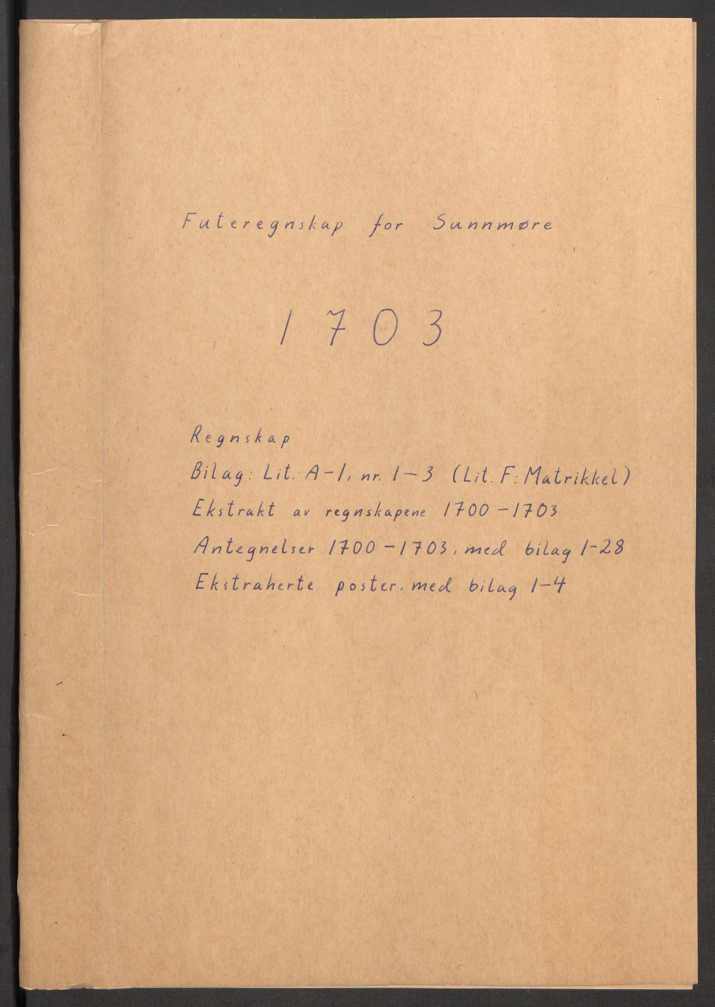 Rentekammeret inntil 1814, Reviderte regnskaper, Fogderegnskap, RA/EA-4092/R54/L3559: Fogderegnskap Sunnmøre, 1702-1703, p. 195