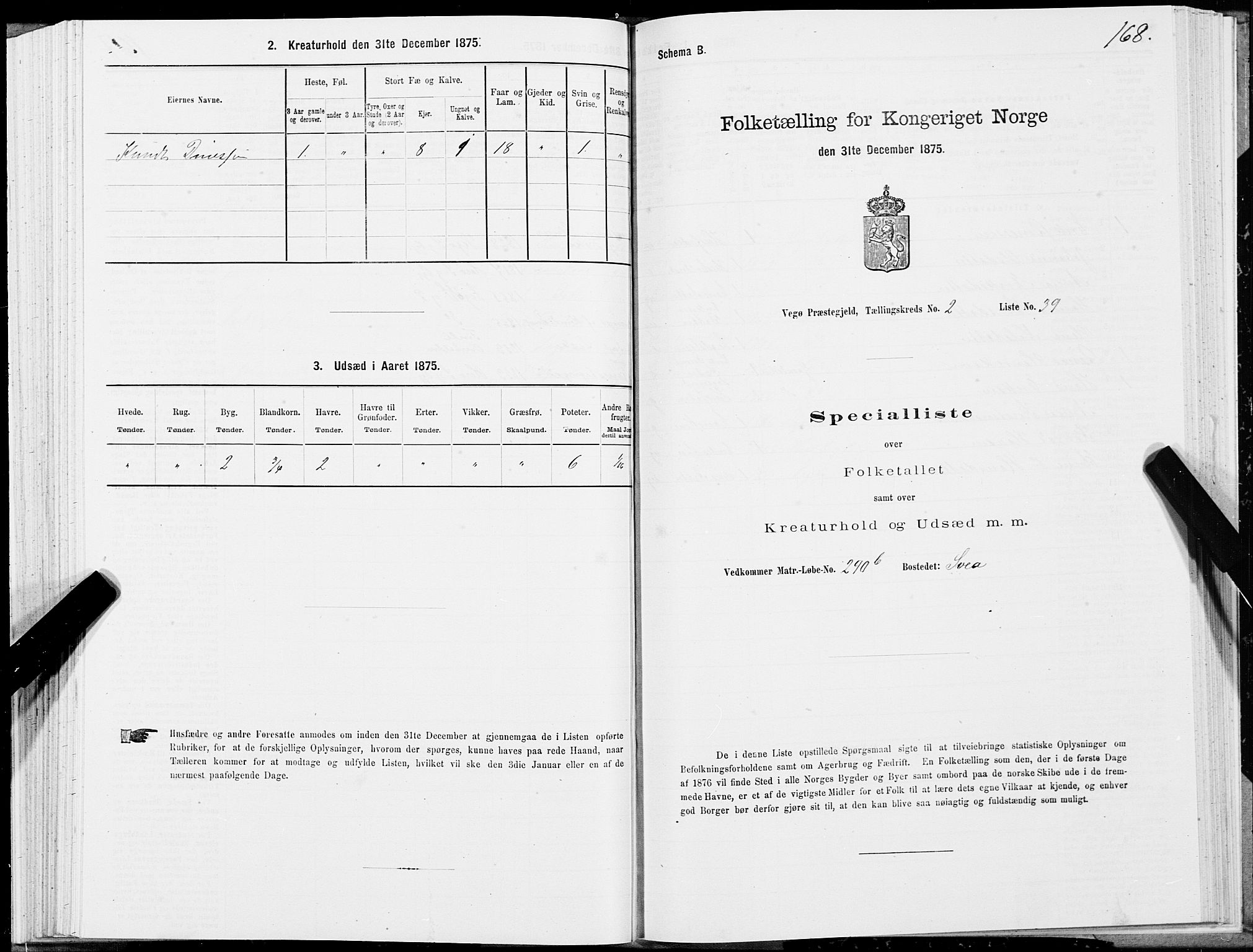 SAT, 1875 census for 1815P Vega, 1875, p. 1168