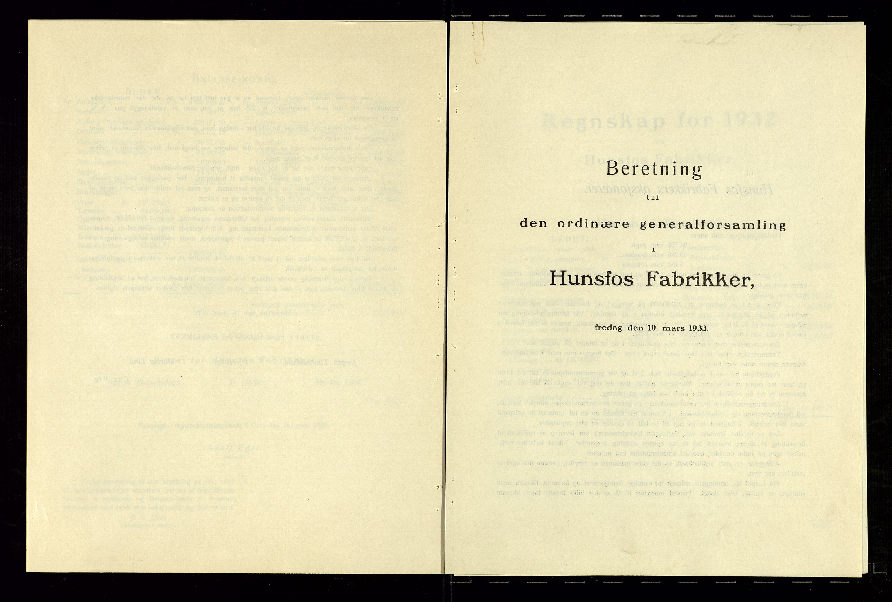 Hunsfos fabrikker, SAK/D/1440/01/L0001/0003: Vedtekter, anmeldelser og årsberetninger / Årsberetninger og regnskap, 1918-1989, p. 61