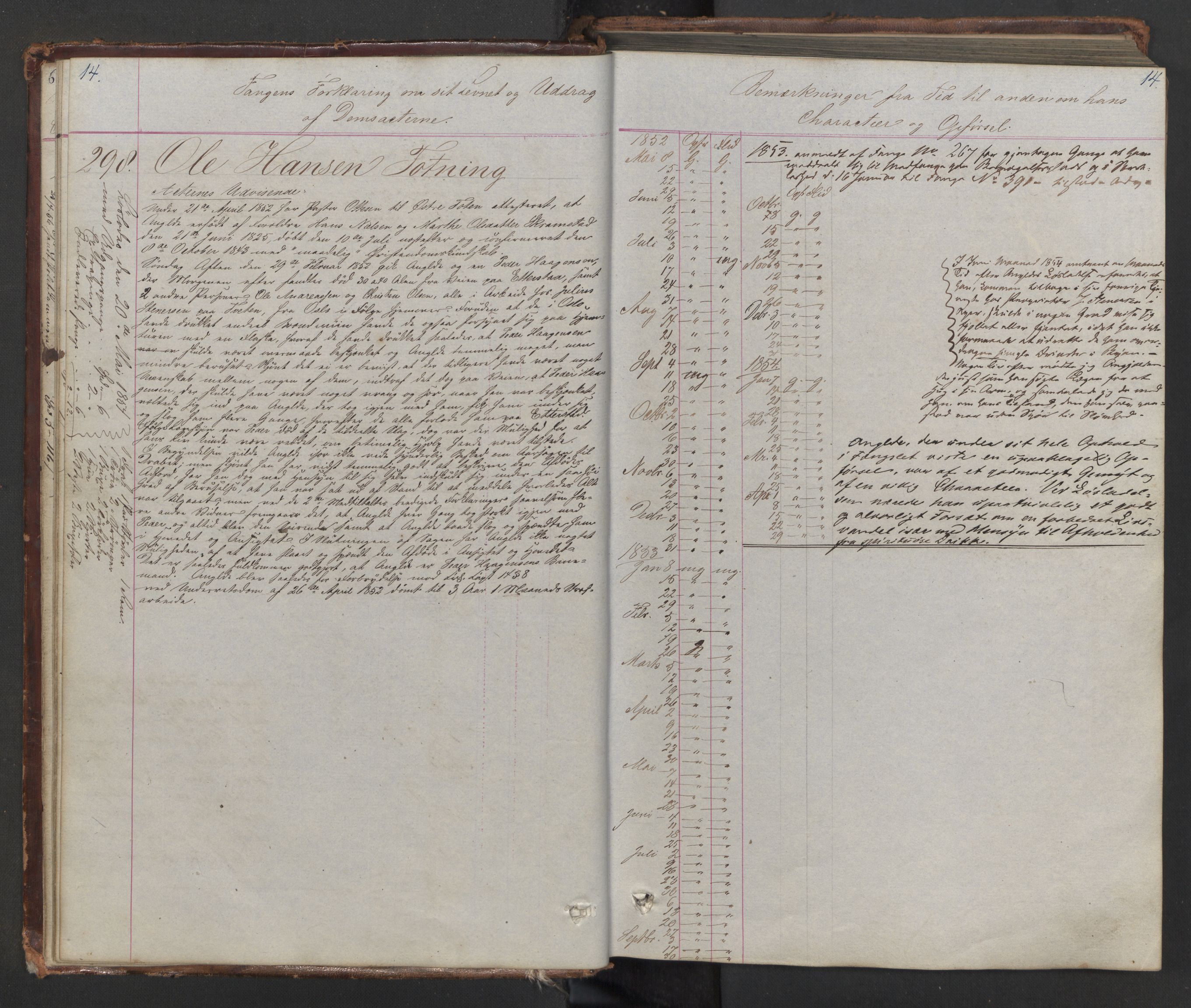 Botsfengslet, AV/RA-S-1539/D/Db/Dbb/L0002: 285a - 603a, 1852-1853, p. 14