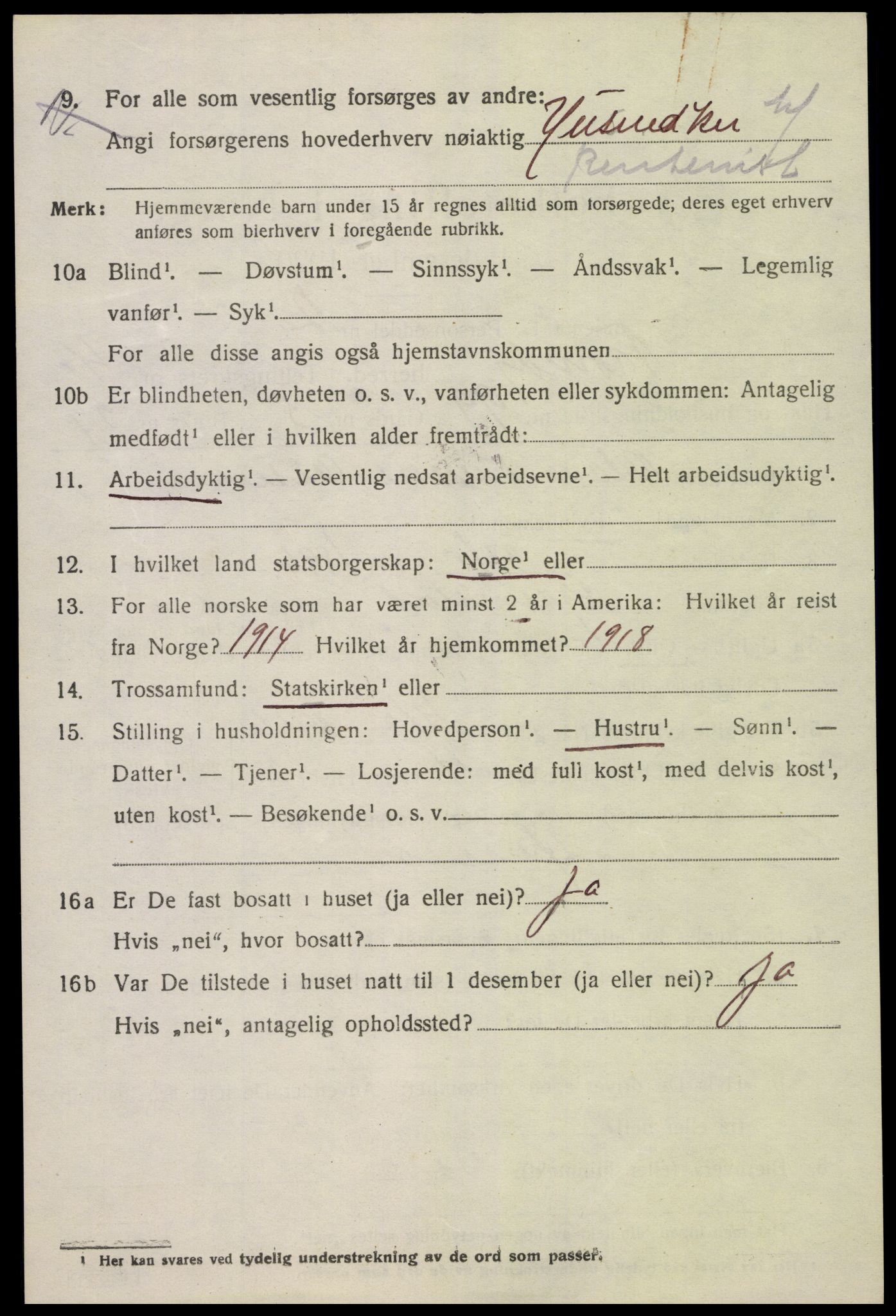 SAK, 1920 census for Tromøy, 1920, p. 3806