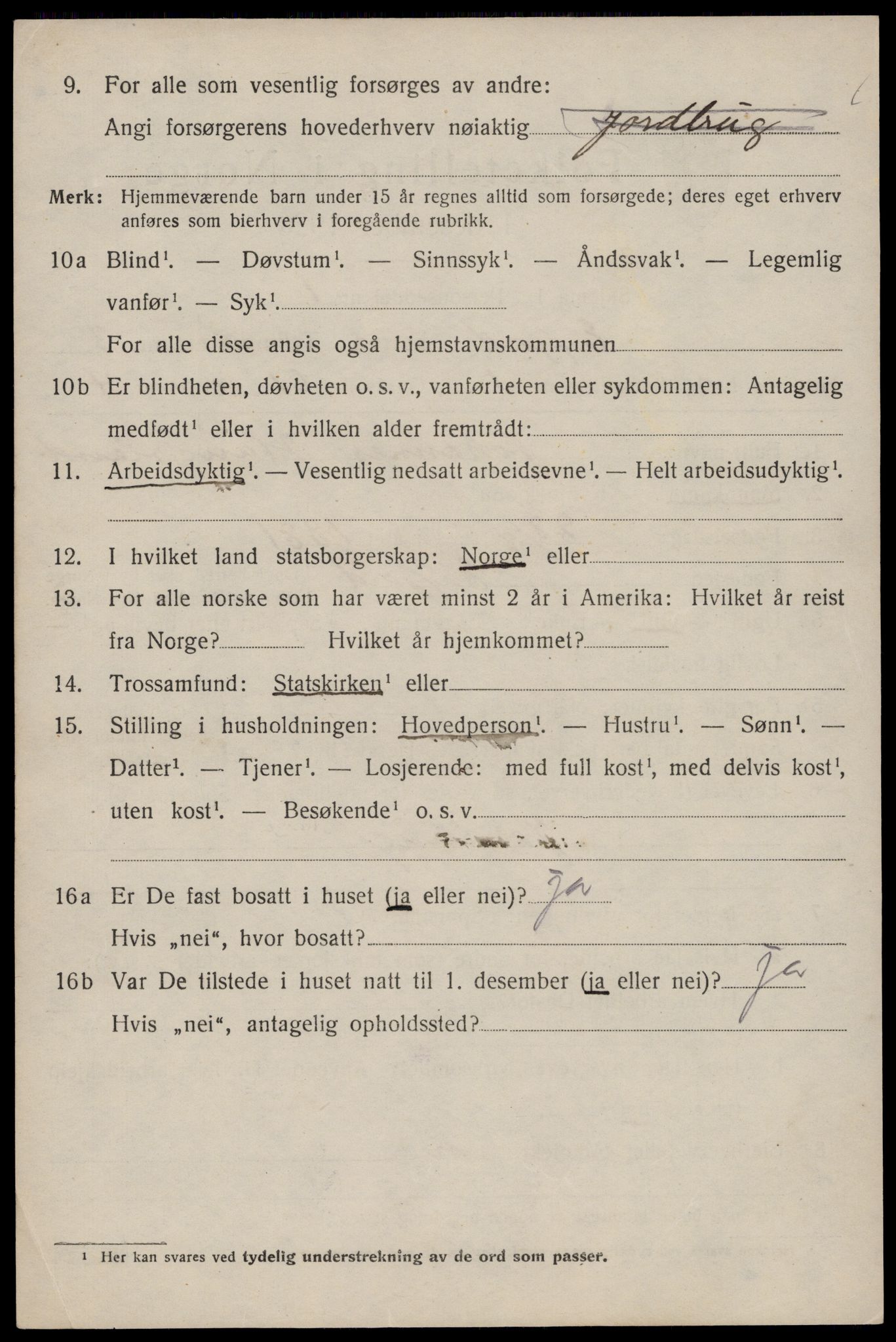 SAST, 1920 census for Erfjord, 1920, p. 956