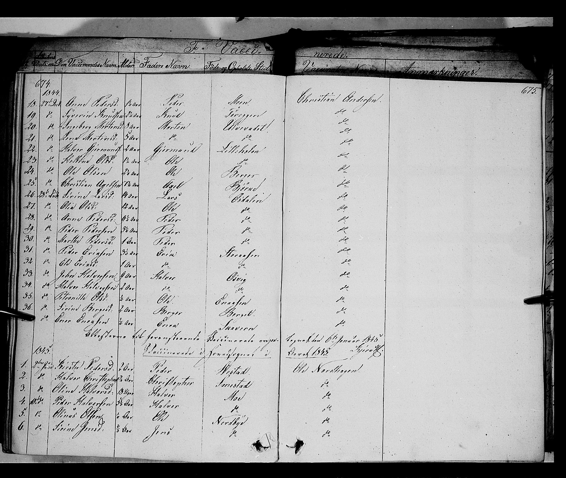 Trysil prestekontor, SAH/PREST-046/H/Ha/Haa/L0004: Parish register (official) no. 4 /1, 1842-1850, p. 674-675