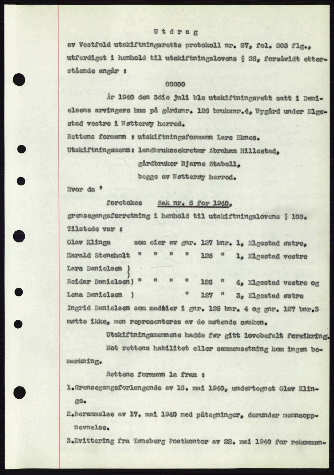 Tønsberg sorenskriveri, AV/SAKO-A-130/G/Ga/Gaa/L0010: Mortgage book no. A10, 1941-1941, Diary no: : 592/1941