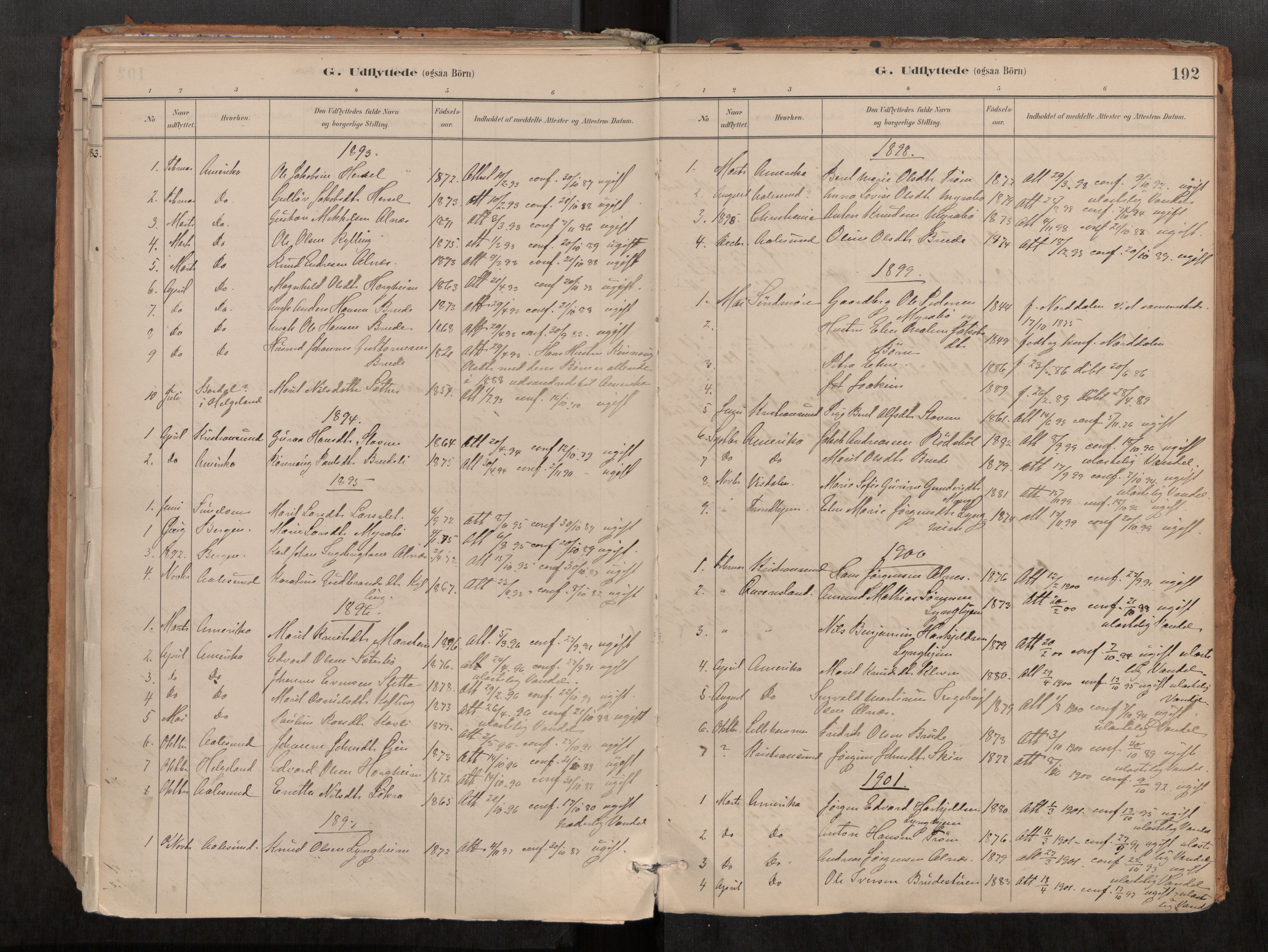 Ministerialprotokoller, klokkerbøker og fødselsregistre - Møre og Romsdal, SAT/A-1454/546/L0599: Parish register (official) no. 546A03, 1882-1920, p. 192