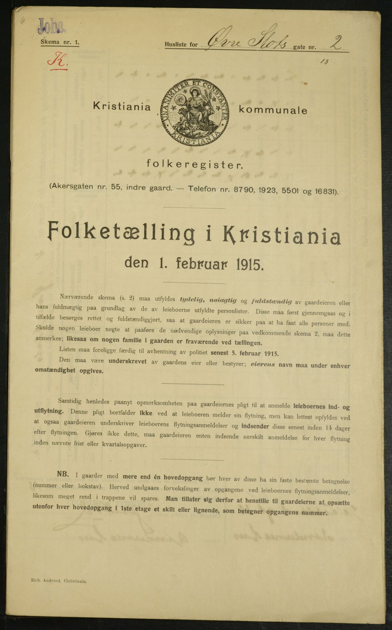 OBA, Municipal Census 1915 for Kristiania, 1915, p. 130481