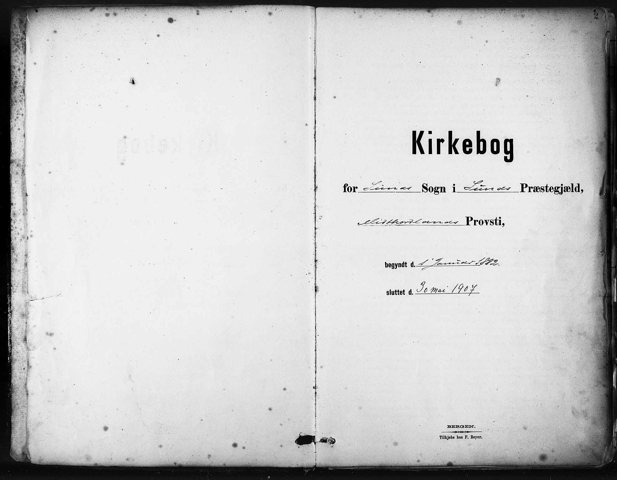 Sund sokneprestembete, SAB/A-99930: Parish register (official) no. B 1, 1882-1907, p. 2