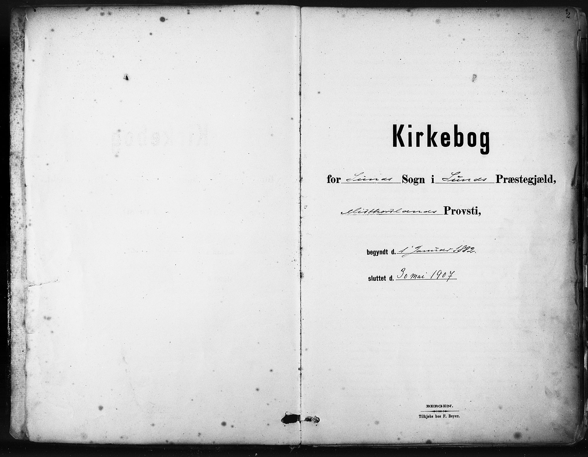 Sund sokneprestembete, AV/SAB-A-99930: Parish register (official) no. B 1, 1882-1907, p. 2