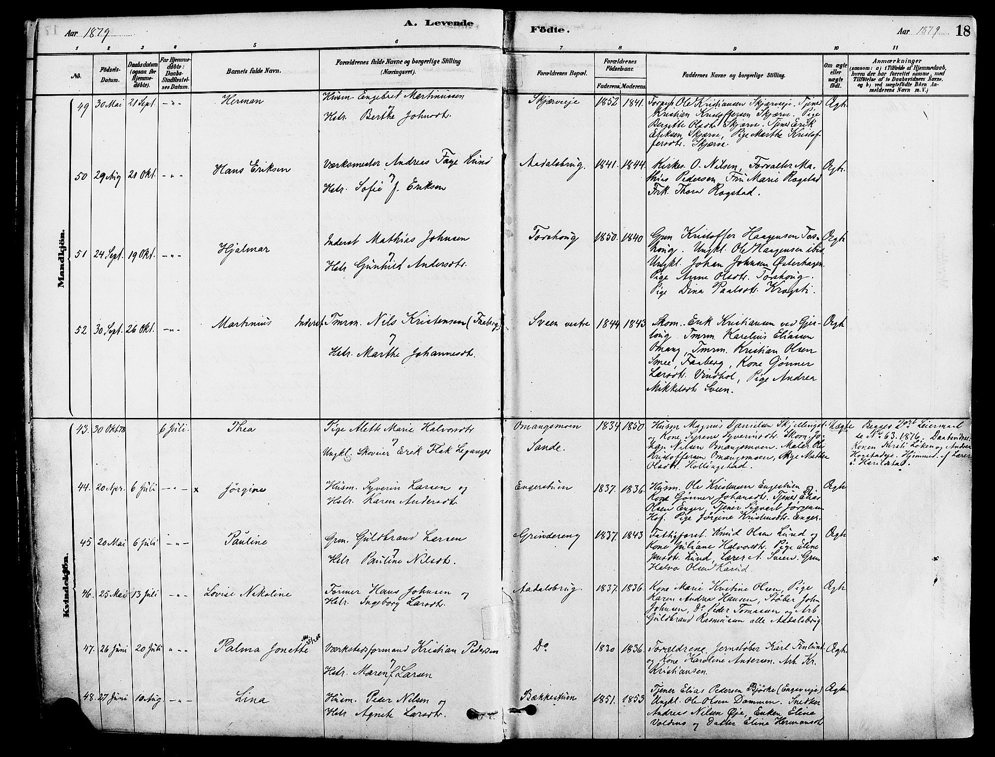 Løten prestekontor, AV/SAH-PREST-022/K/Ka/L0009: Parish register (official) no. 9, 1878-1891, p. 18