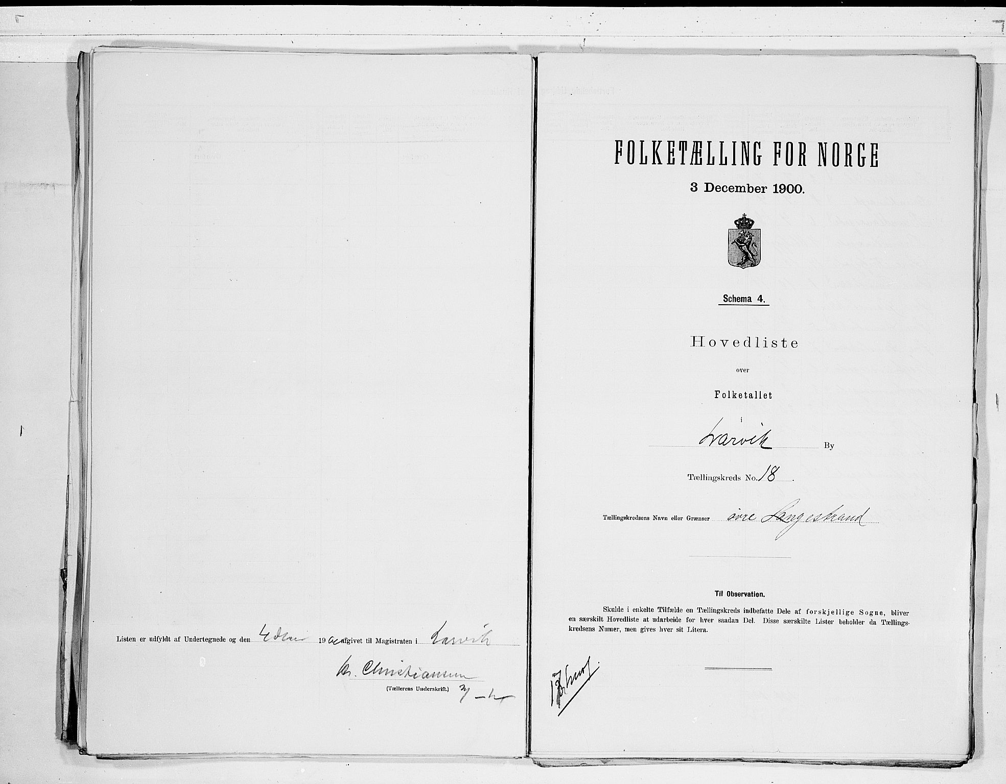 RA, 1900 census for Larvik, 1900, p. 38