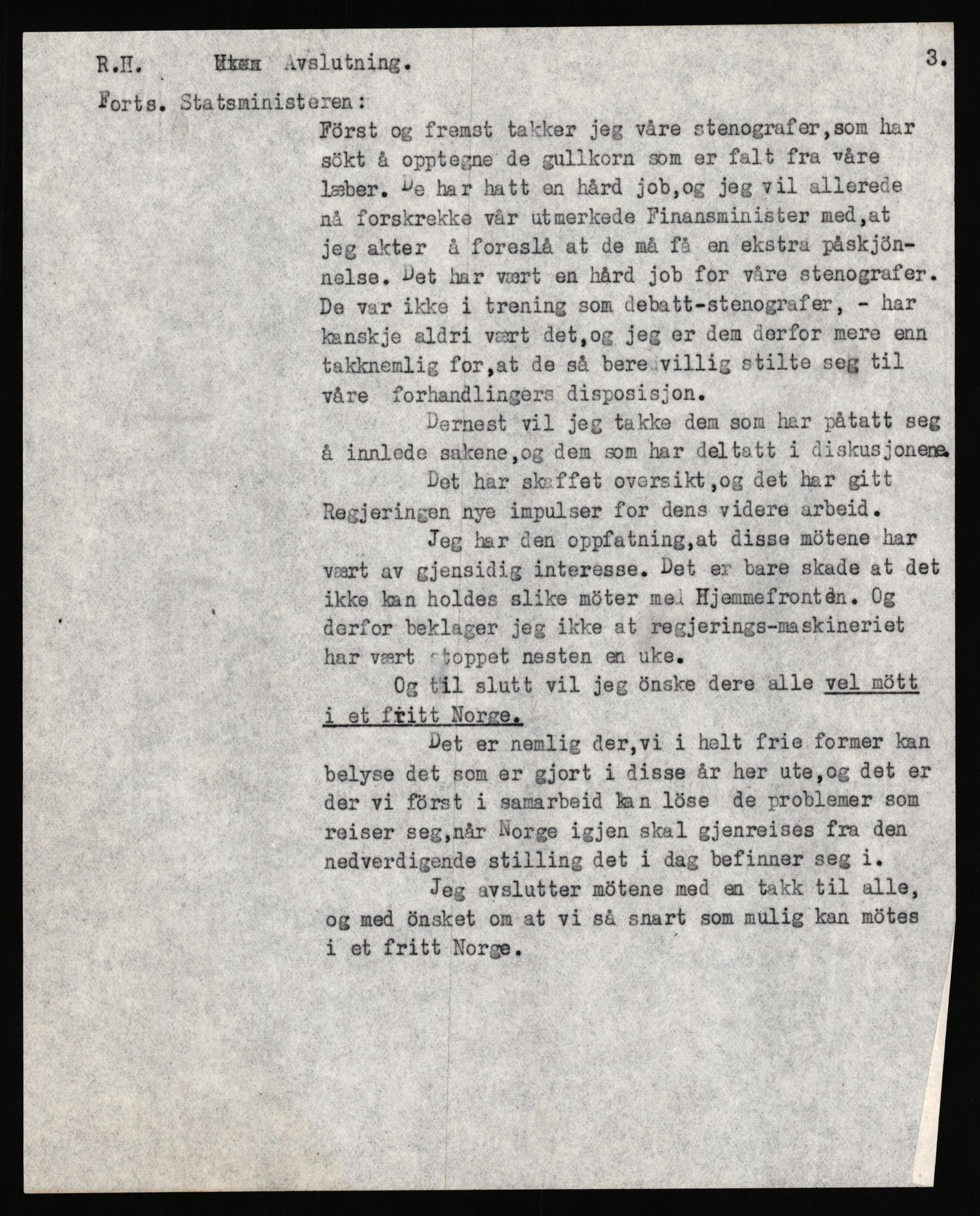 Undersøkelseskommisjonen av 1945, AV/RA-S-1566/D/Db/L0022: Regjeringens virksomhet - Regjeringens utenriks- og forsvarspolitikk, 1940-1945, p. 1303