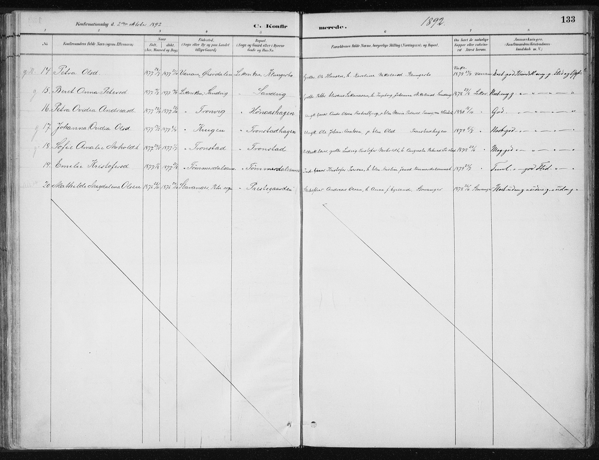 Ministerialprotokoller, klokkerbøker og fødselsregistre - Nord-Trøndelag, SAT/A-1458/701/L0010: Parish register (official) no. 701A10, 1883-1899, p. 133