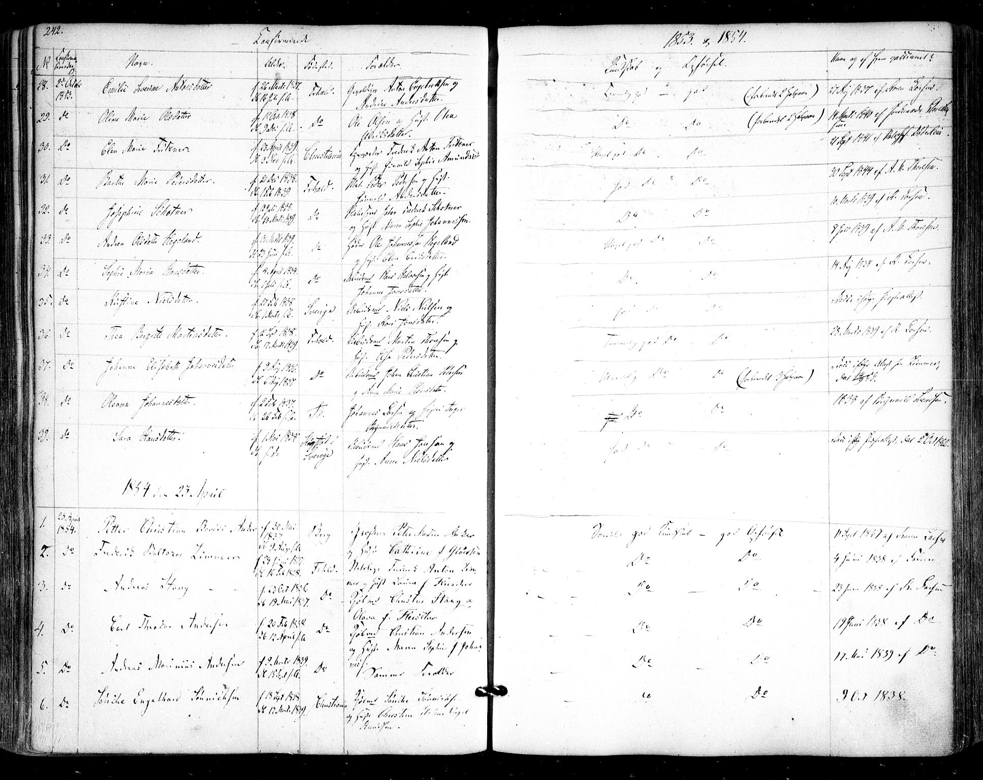 Halden prestekontor Kirkebøker, AV/SAO-A-10909/F/Fa/L0006: Parish register (official) no. I 6, 1845-1856, p. 242