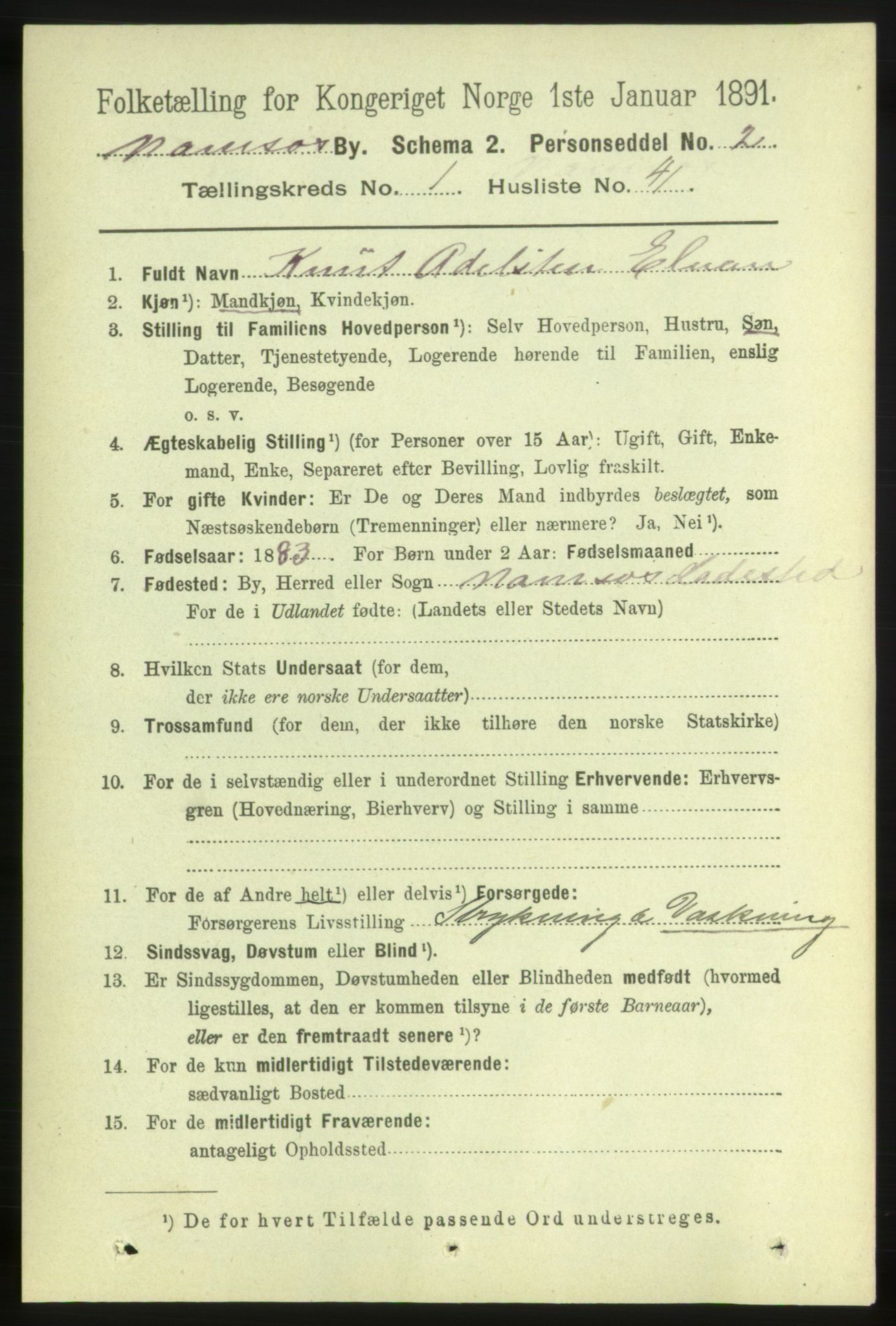 RA, 1891 census for 1703 Namsos, 1891, p. 333
