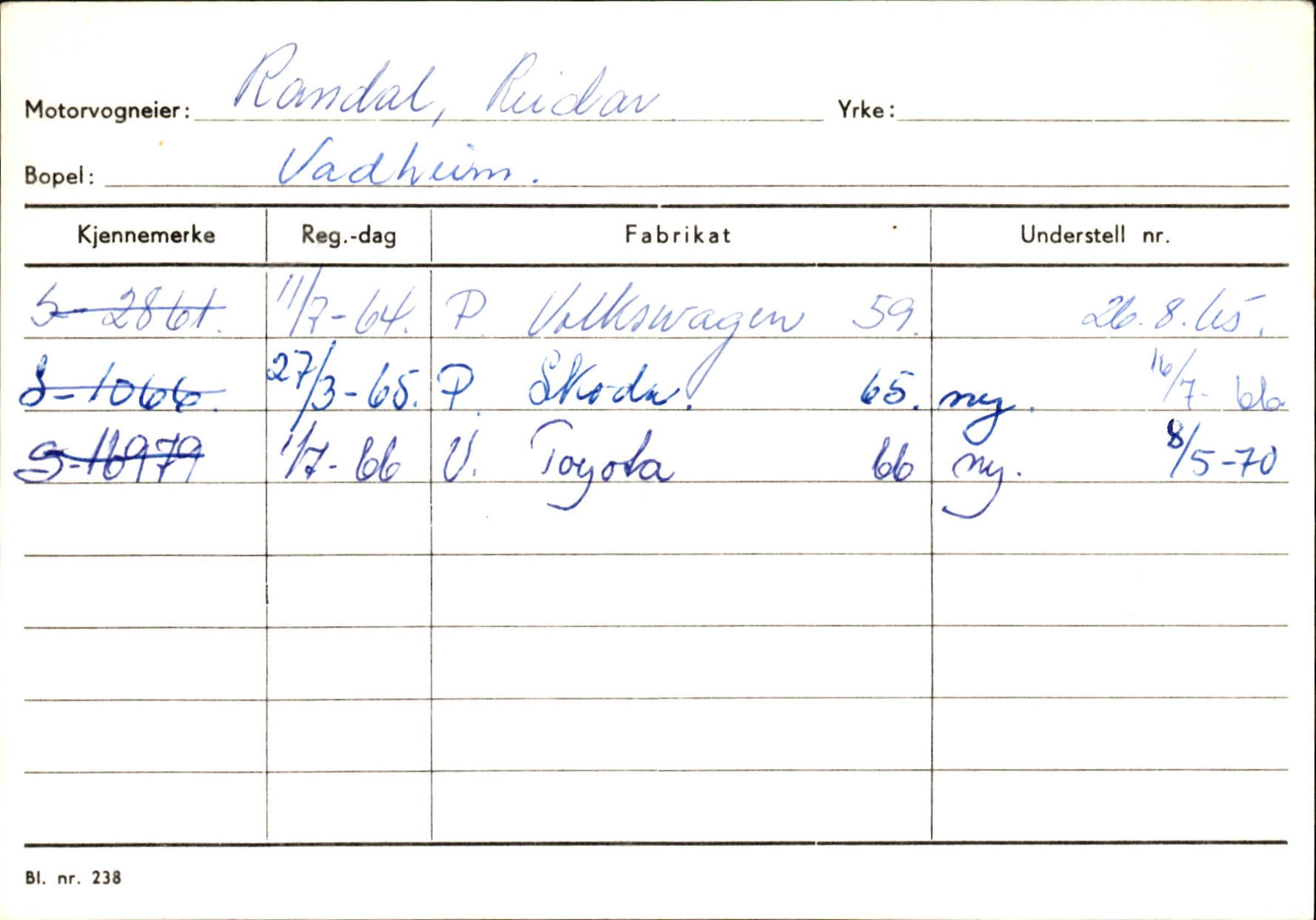 Statens vegvesen, Sogn og Fjordane vegkontor, AV/SAB-A-5301/4/F/L0131: Eigarregister Høyanger P-Å. Stryn S-Å, 1945-1975, p. 30