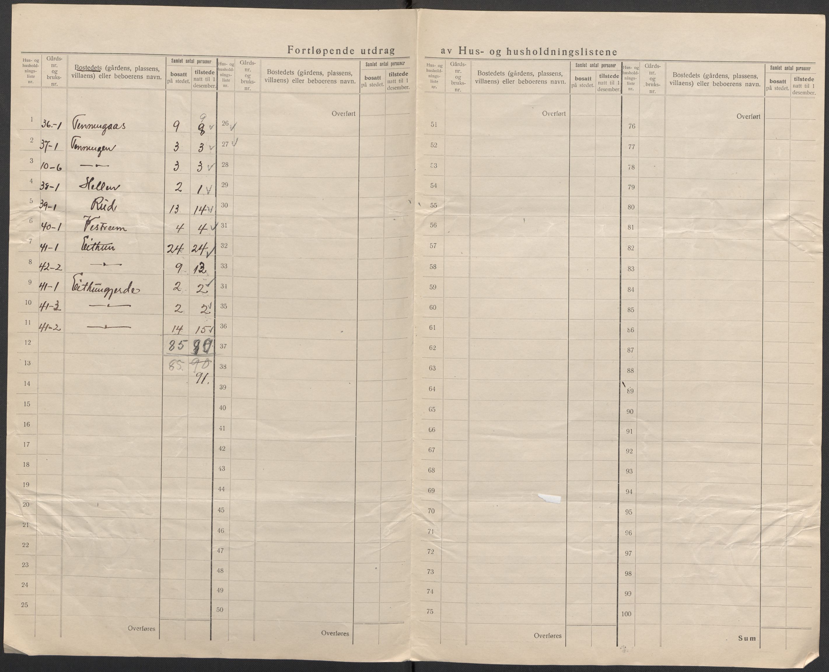 SAB, 1920 census for Balestrand, 1920, p. 23