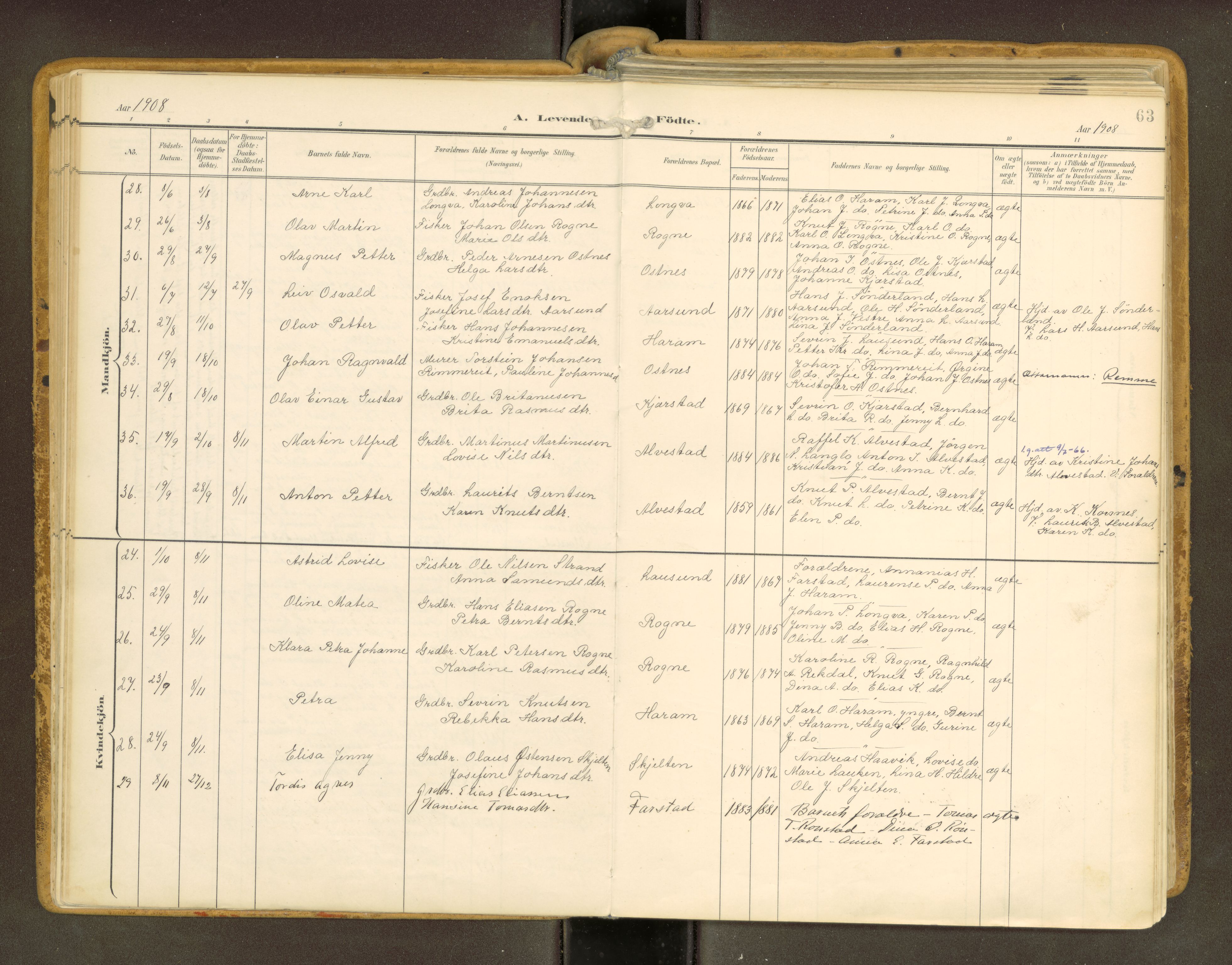 Ministerialprotokoller, klokkerbøker og fødselsregistre - Møre og Romsdal, AV/SAT-A-1454/536/L0517: Parish register (official) no. 536A--, 1897-1917, p. 63