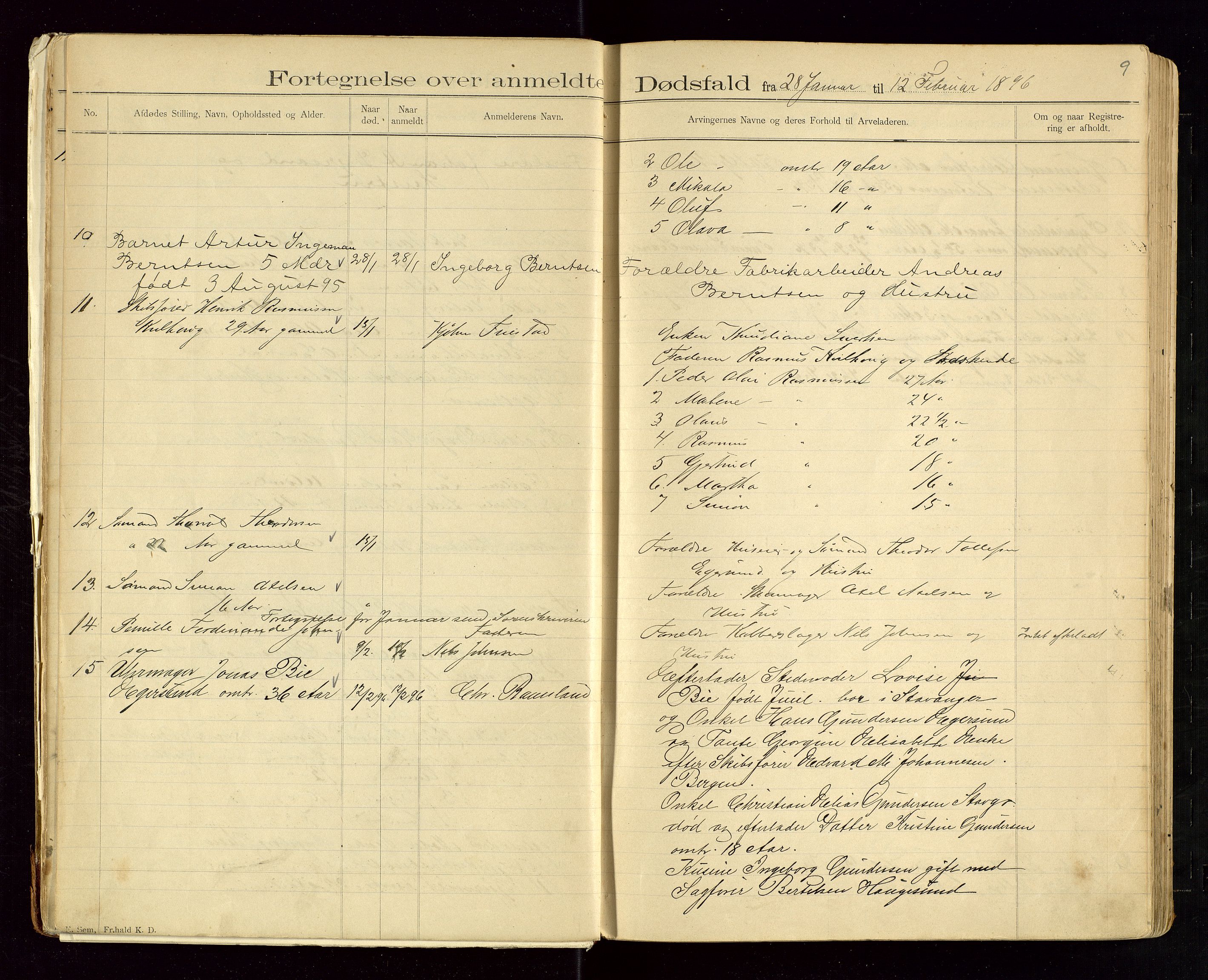 Eigersund lensmannskontor, AV/SAST-A-100171/Gga/L0004: "Dødsfalds-Protokol" m/alfabetisk navneregister, 1895-1905, p. 9