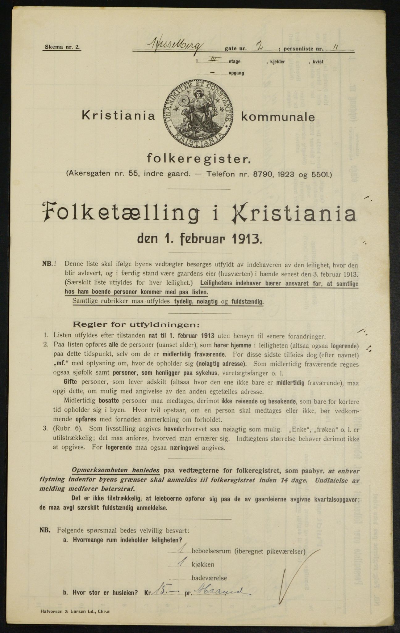 OBA, Municipal Census 1913 for Kristiania, 1913, p. 39679