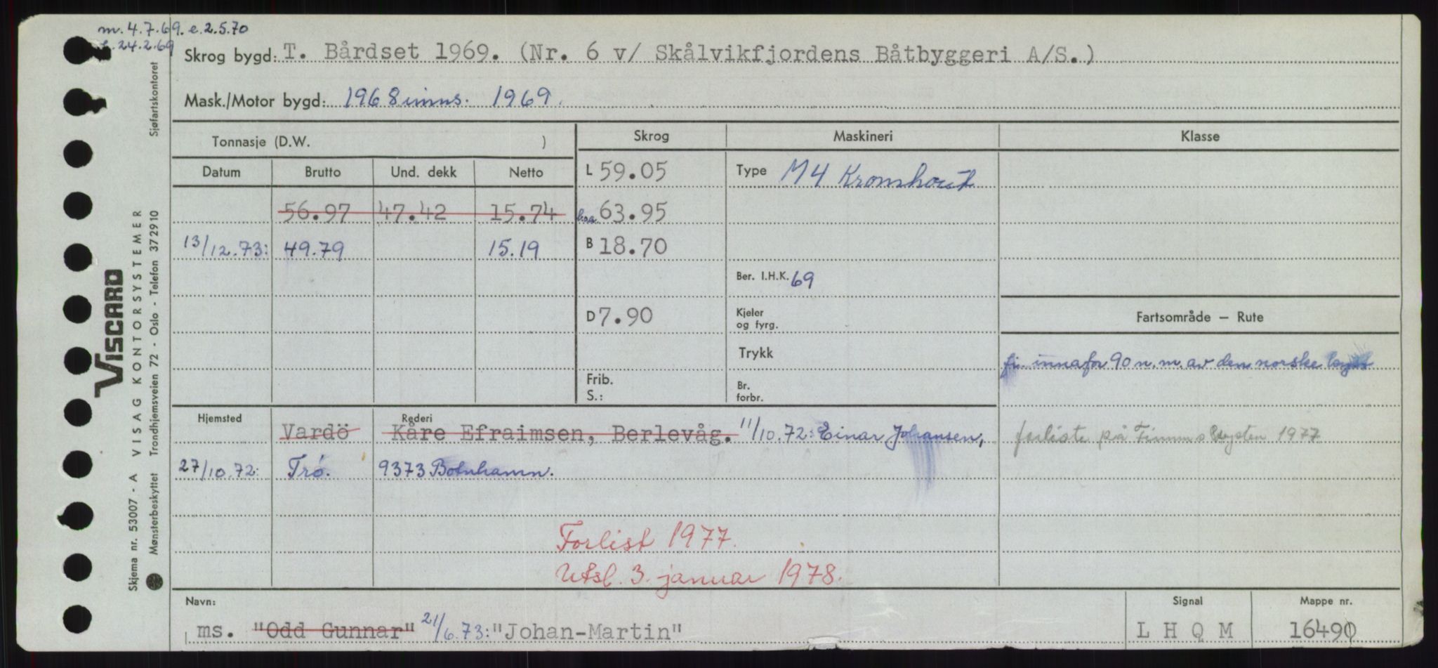 Sjøfartsdirektoratet med forløpere, Skipsmålingen, RA/S-1627/H/Hd/L0019: Fartøy, J, p. 453