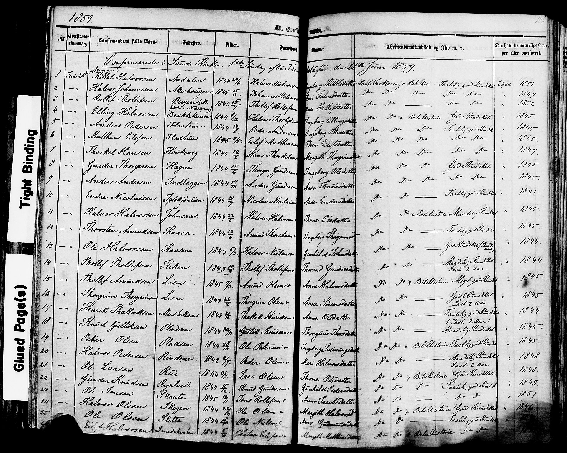 Sauherad kirkebøker, SAKO/A-298/F/Fa/L0007: Parish register (official) no. I 7, 1851-1873, p. 108