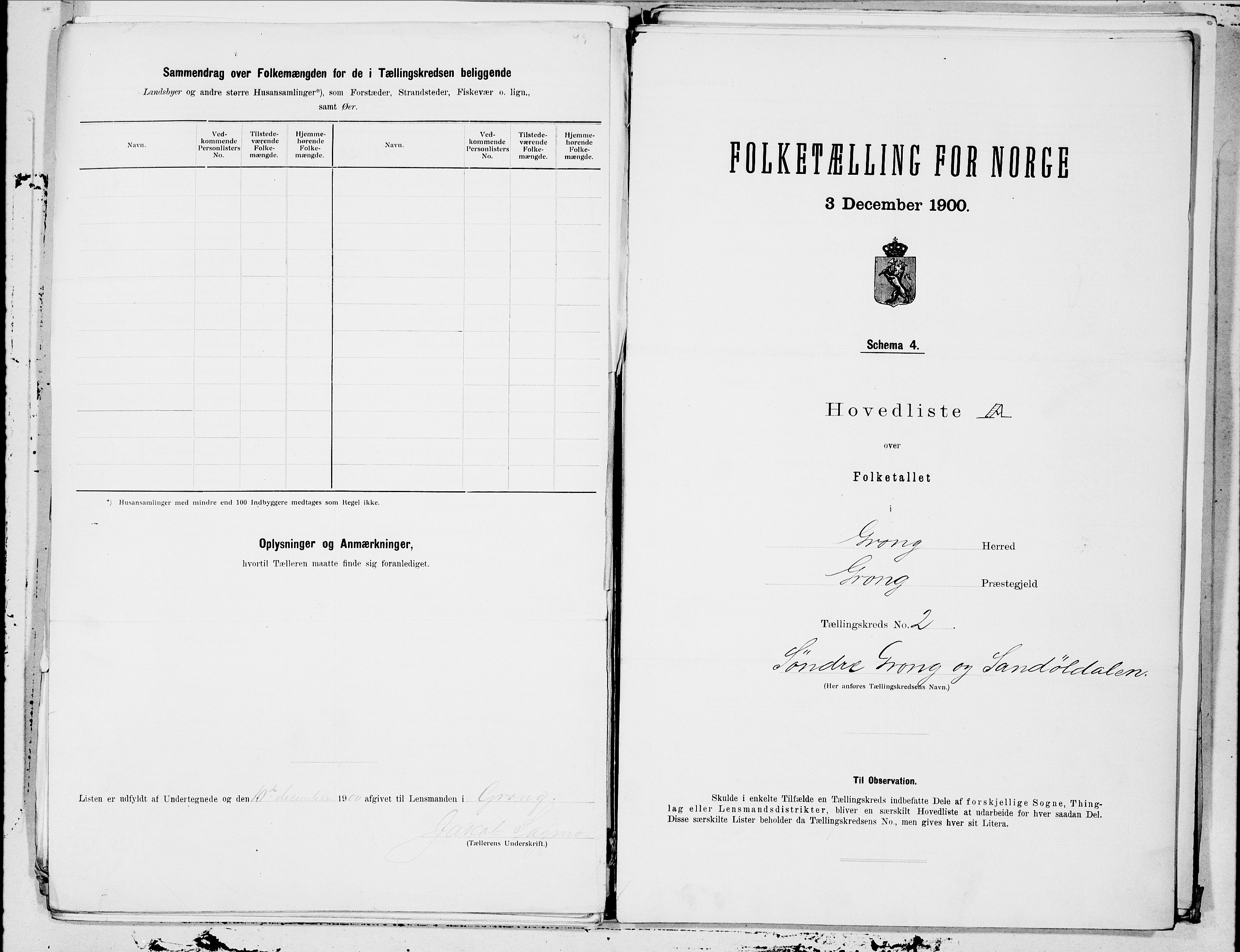 SAT, 1900 census for Grong, 1900, p. 3