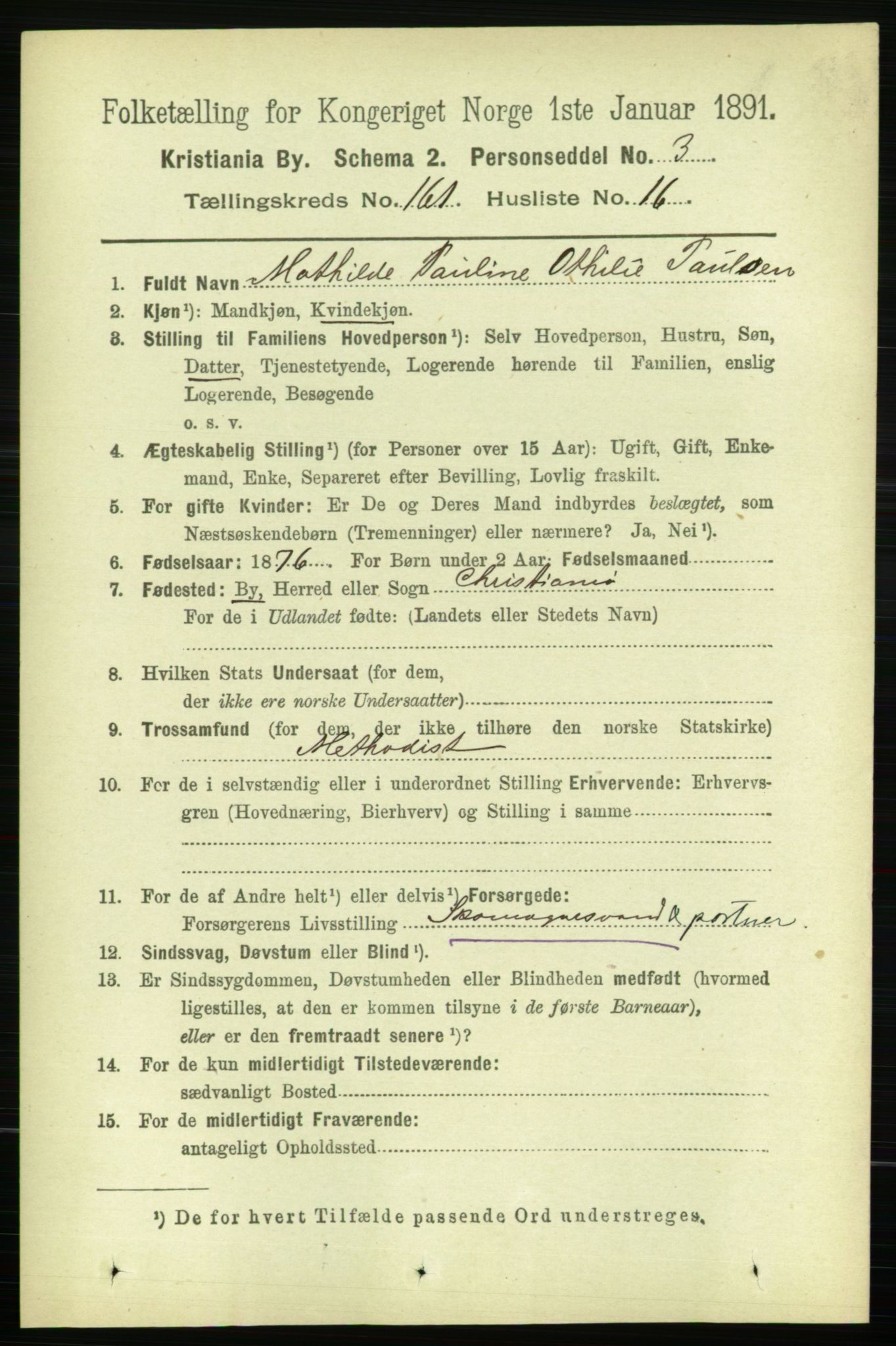 RA, 1891 census for 0301 Kristiania, 1891, p. 91855