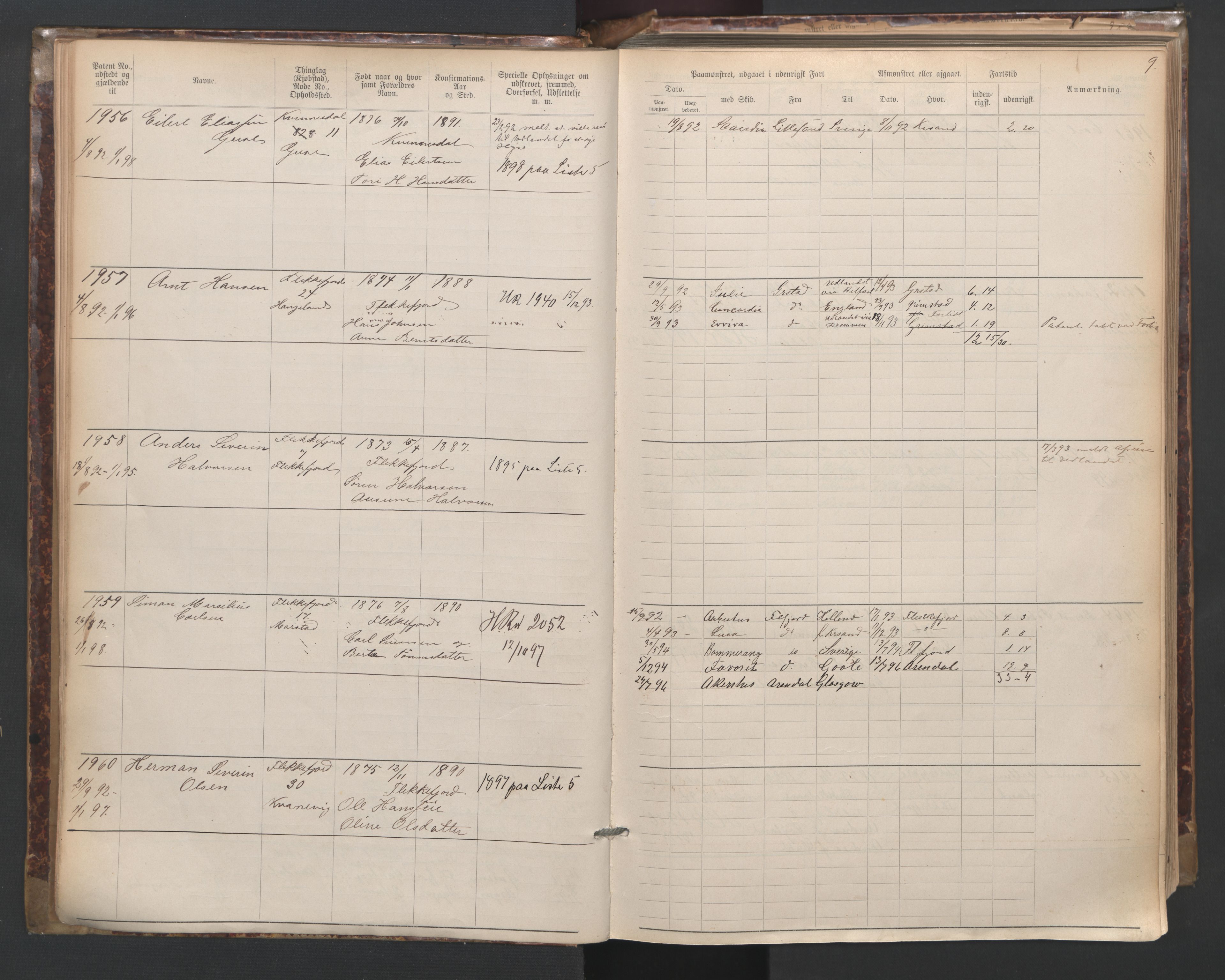 Flekkefjord mønstringskrets, SAK/2031-0018/F/Fa/L0003: Annotasjonsrulle nr 1921-2963 med register, N-3, 1892-1948, p. 38